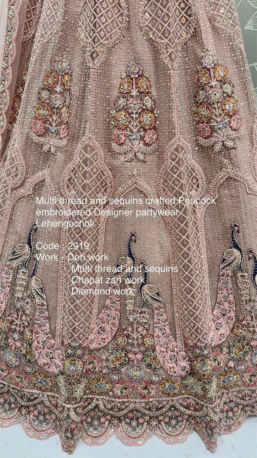 Bridal Lehenga Choli with Peacock Embroidery