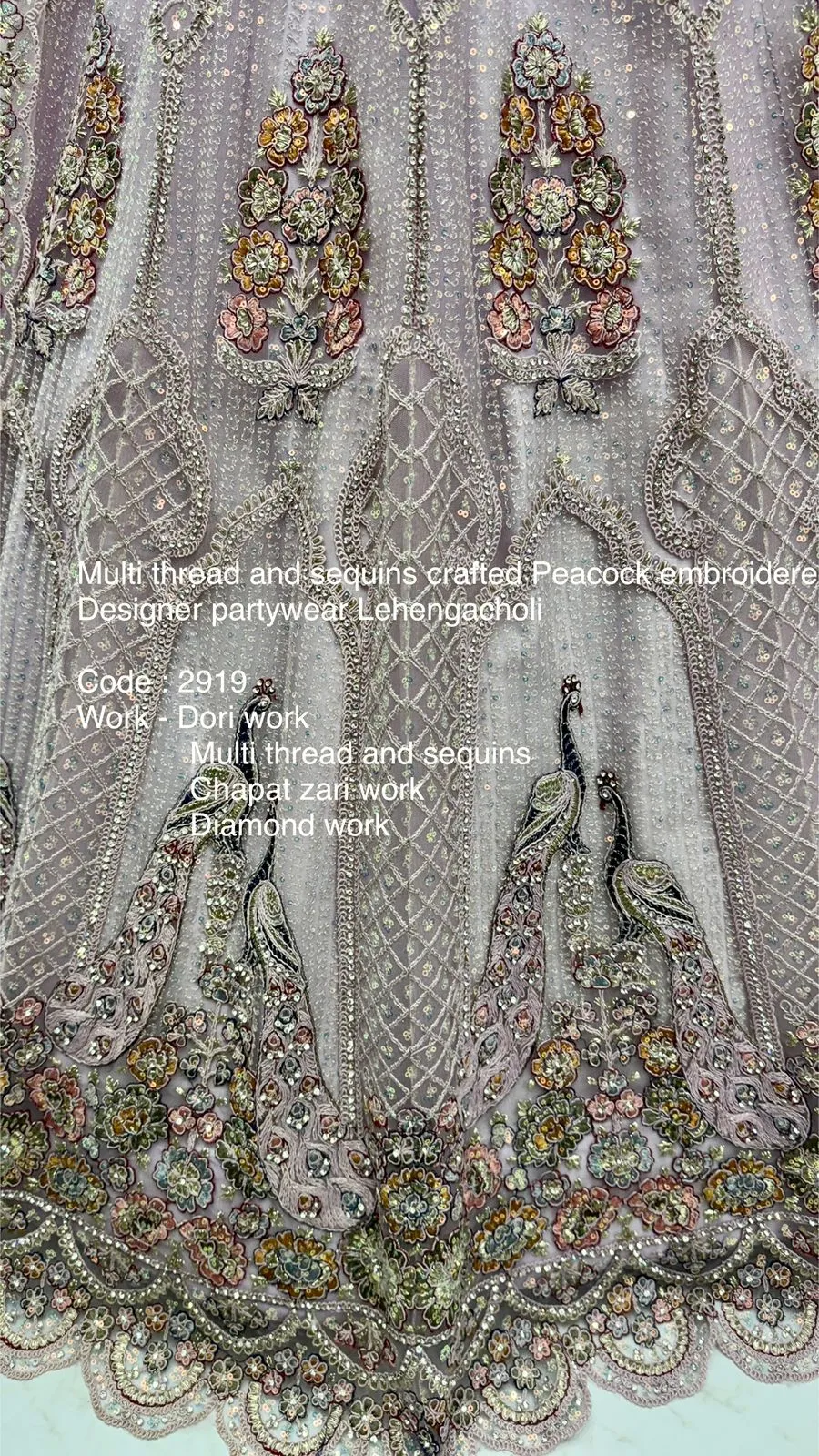 Bridal Lehenga Choli with Peacock Embroidery