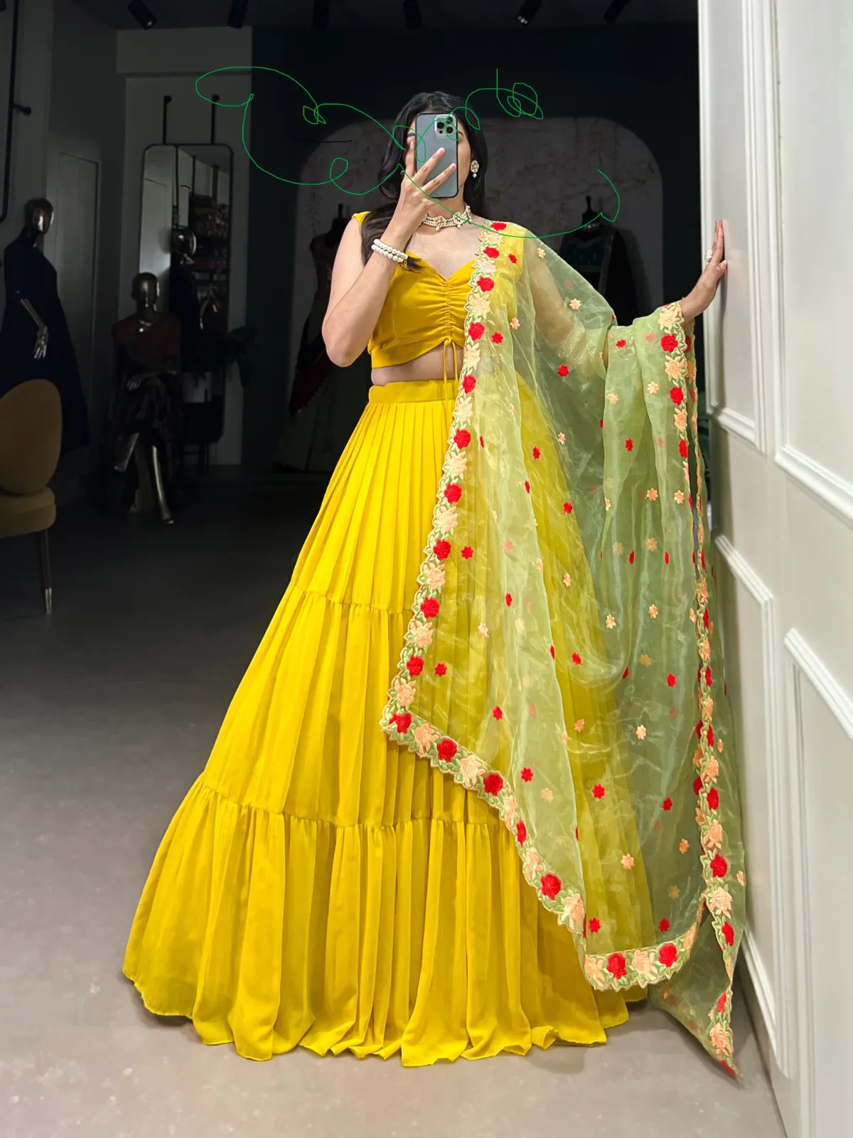 Bright Yellow Haldi Lehenga Outfit