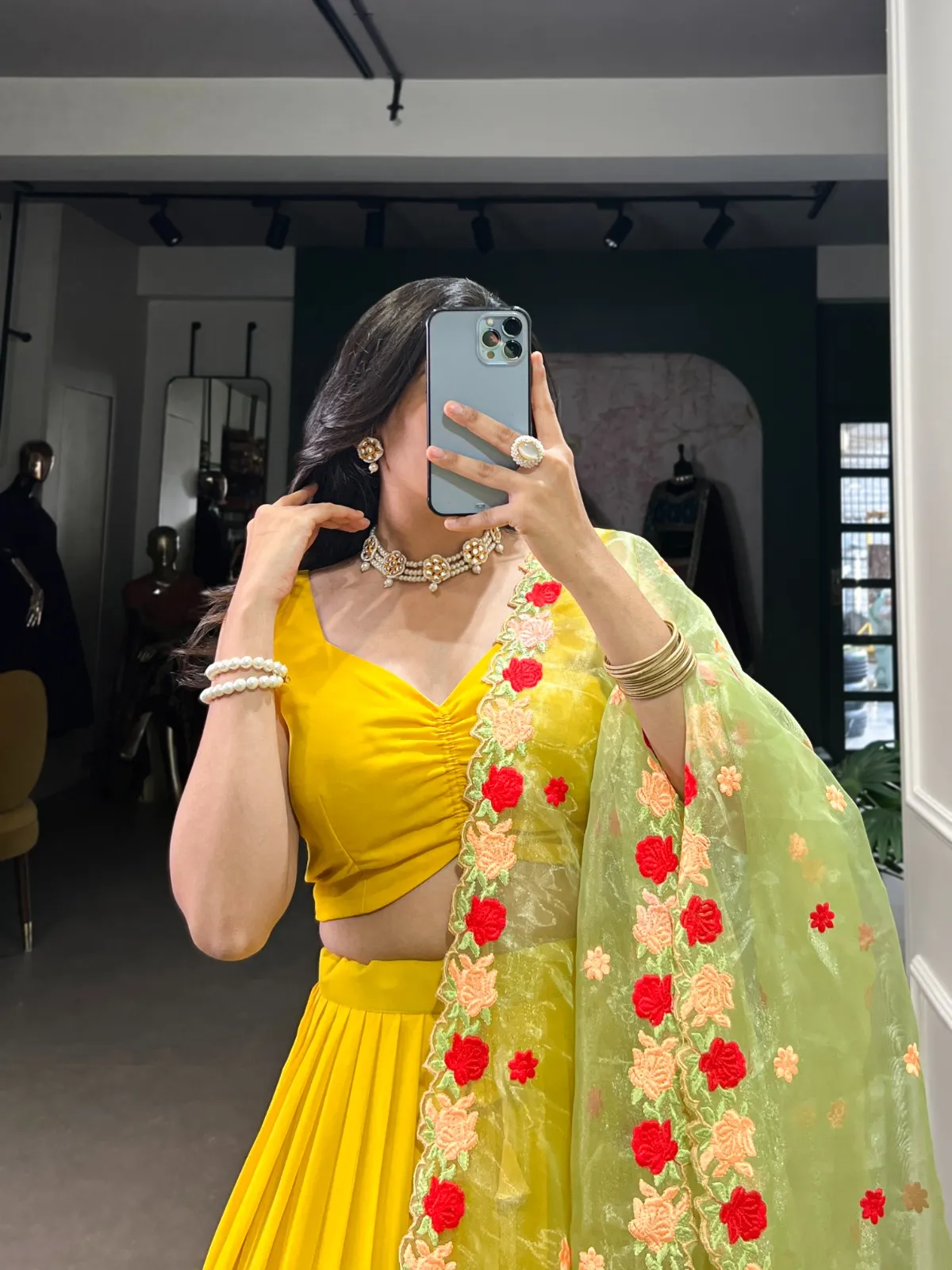 Bright Yellow Haldi Lehenga Outfit