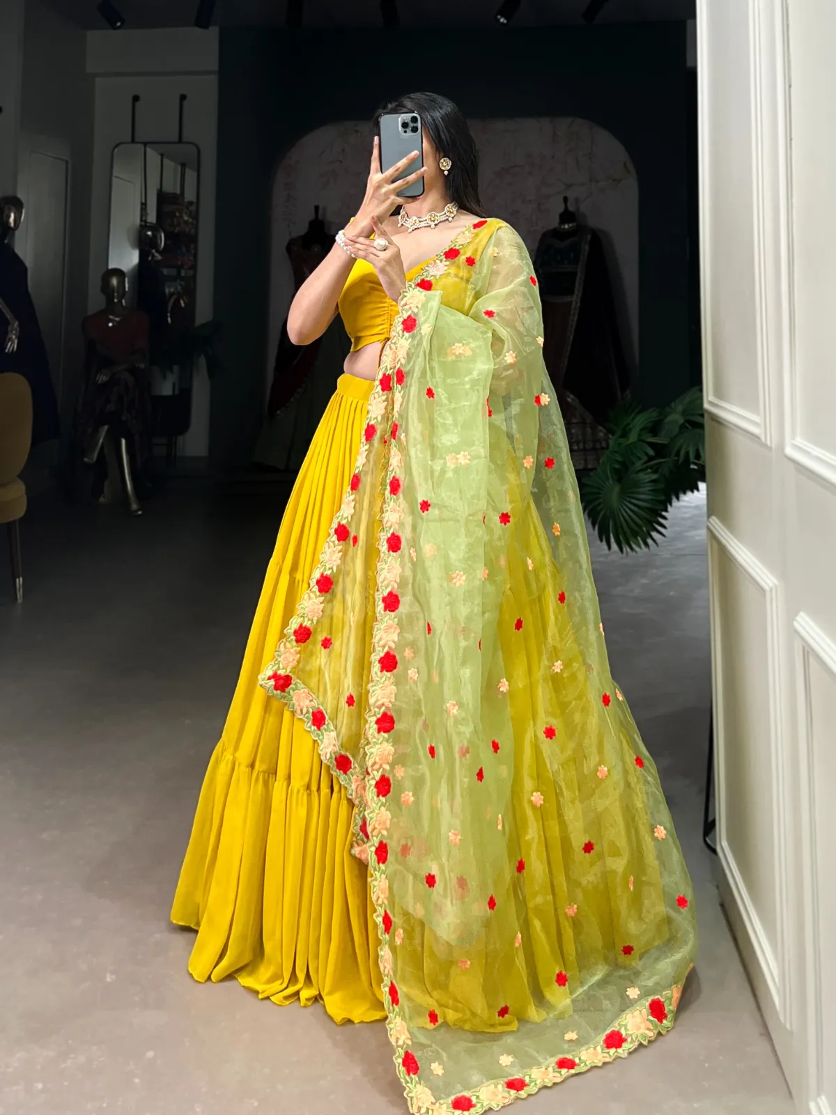Bright Yellow Haldi Lehenga Outfit