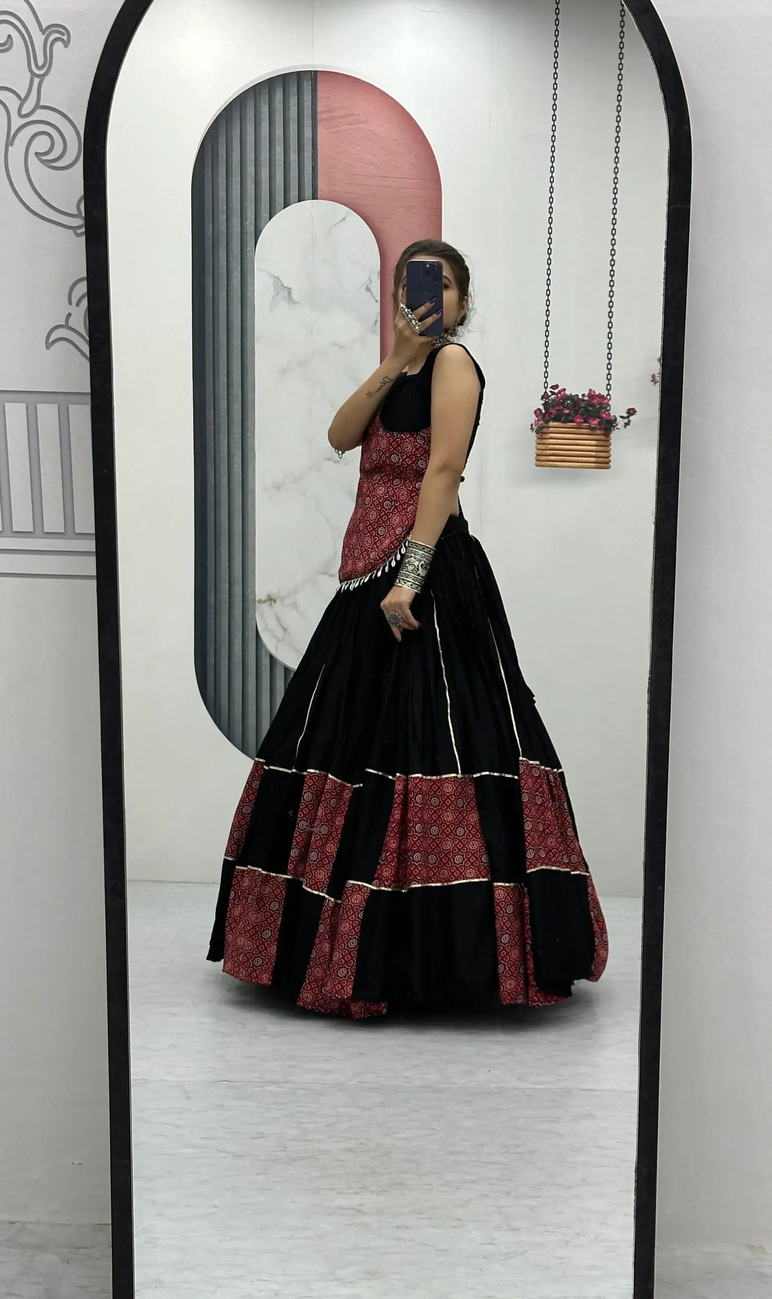 Buy Black Ajrakh Printed Chaniya Choli