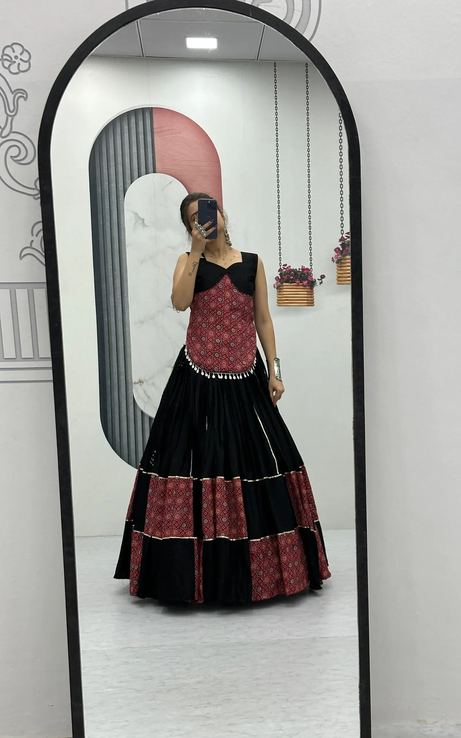 Buy Black Ajrakh Printed Chaniya Choli