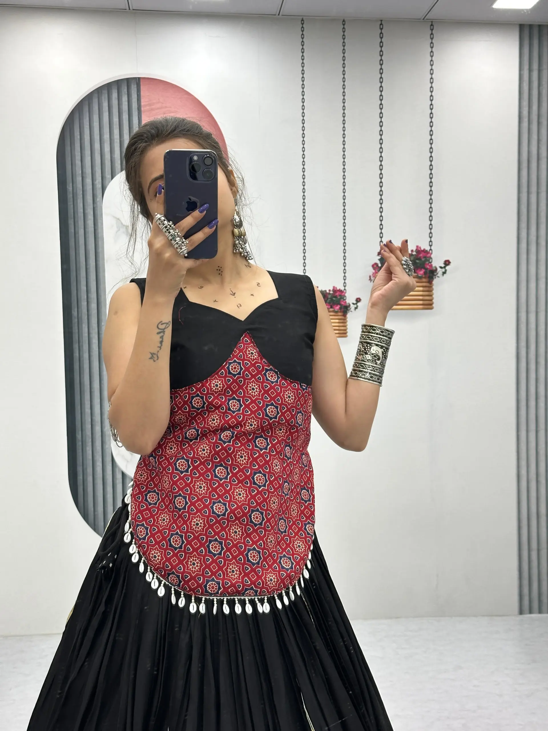 Buy Black Ajrakh Printed Chaniya Choli