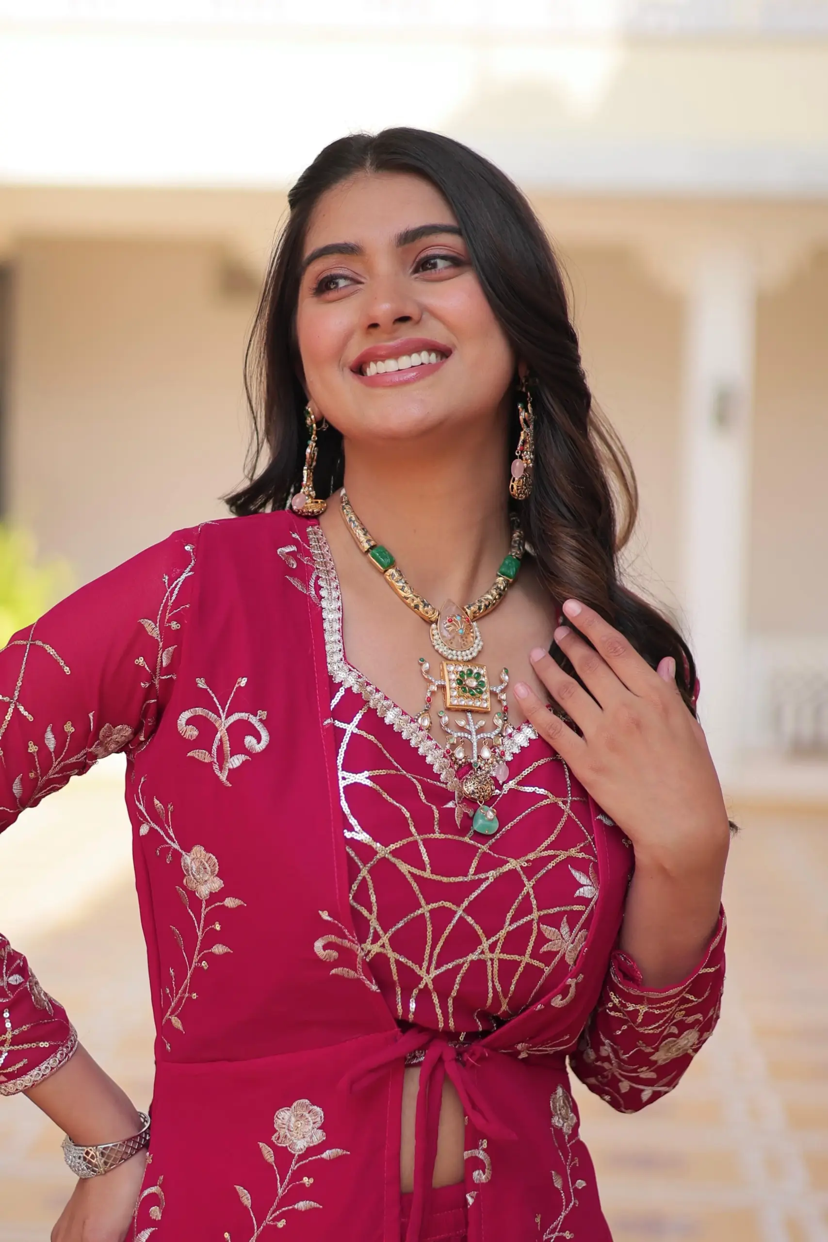 Buy Fancy Indo Western with Shrug