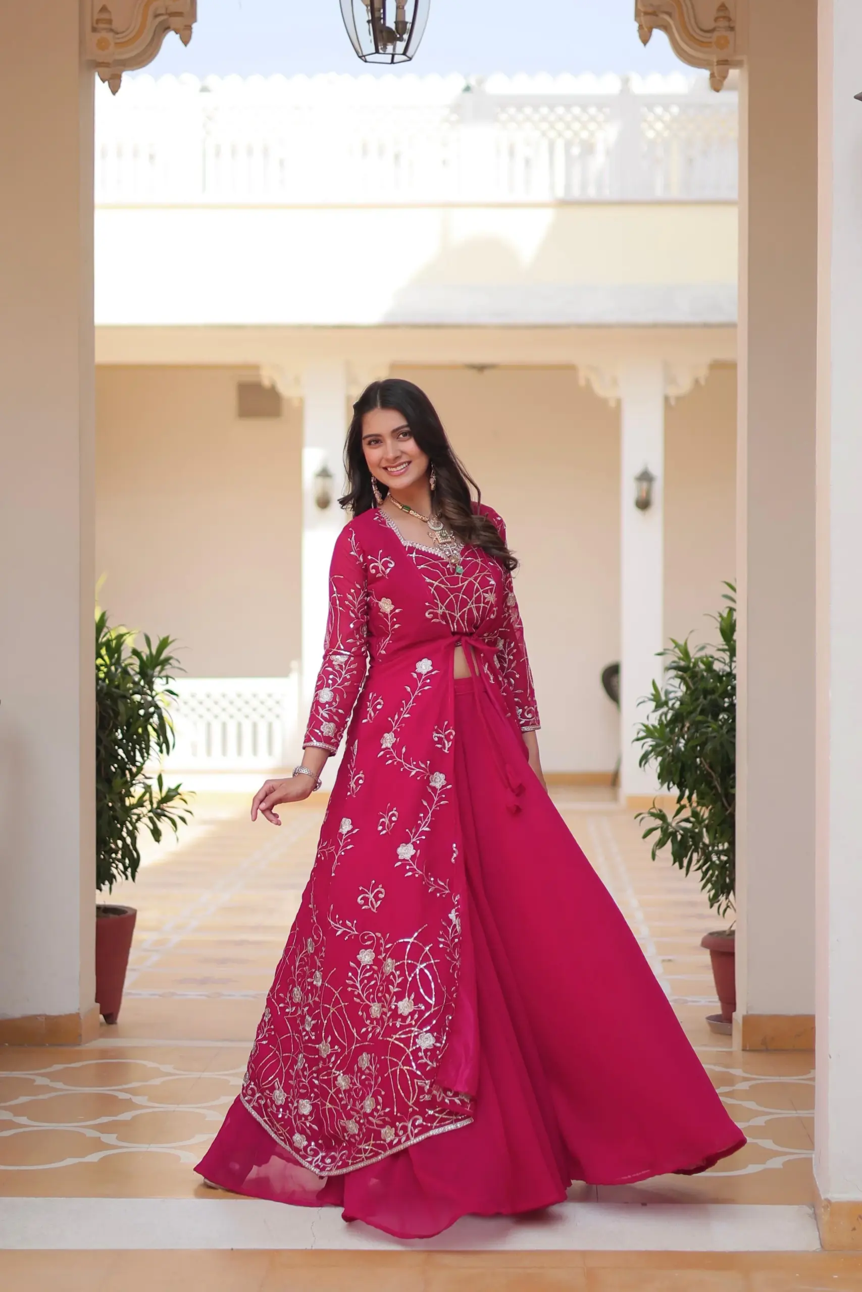 Buy Fancy Indo Western with Shrug