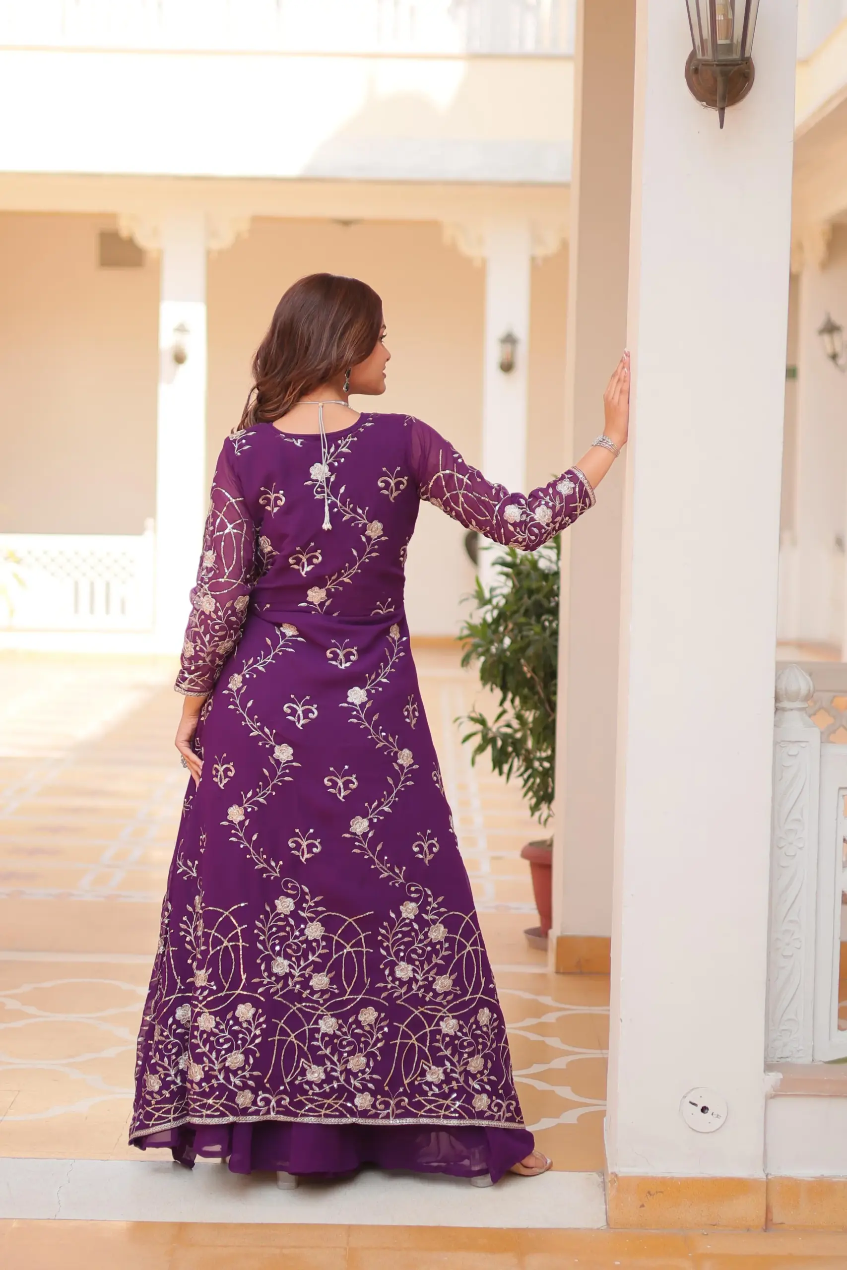 Buy Fancy Indo Western with Shrug