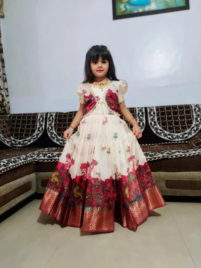 Buy Silk Gown with Jacket for Small Girls