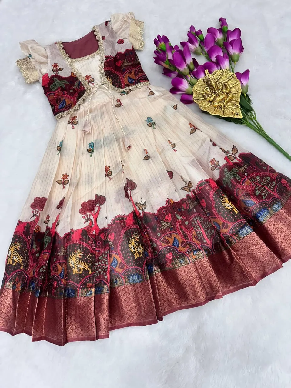 Buy Silk Gown with Jacket for Small Girls