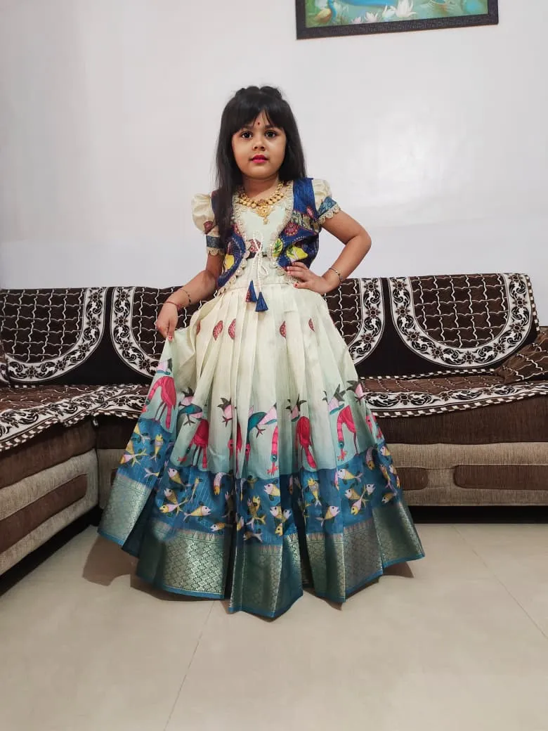 Buy Silk Gown with Jacket for Small Girls