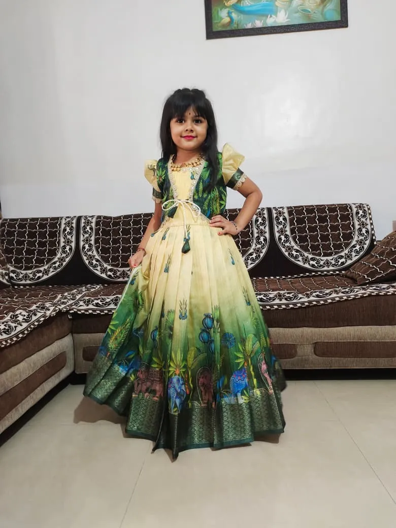 Buy Silk Gown with Jacket for Small Girls