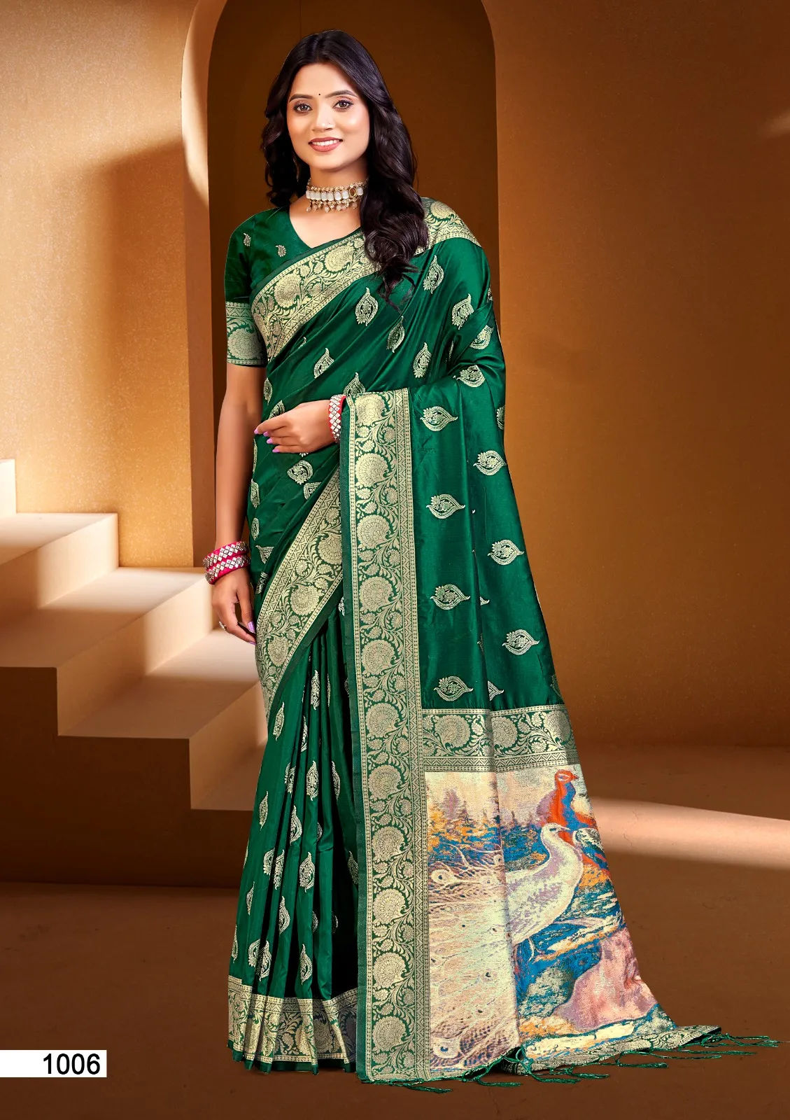 Buy Silk Sarees with Digital Printed Pallu