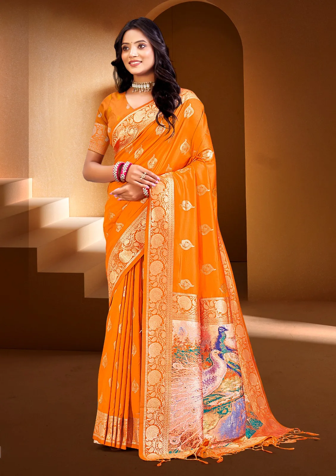 Buy Silk Sarees with Digital Printed Pallu