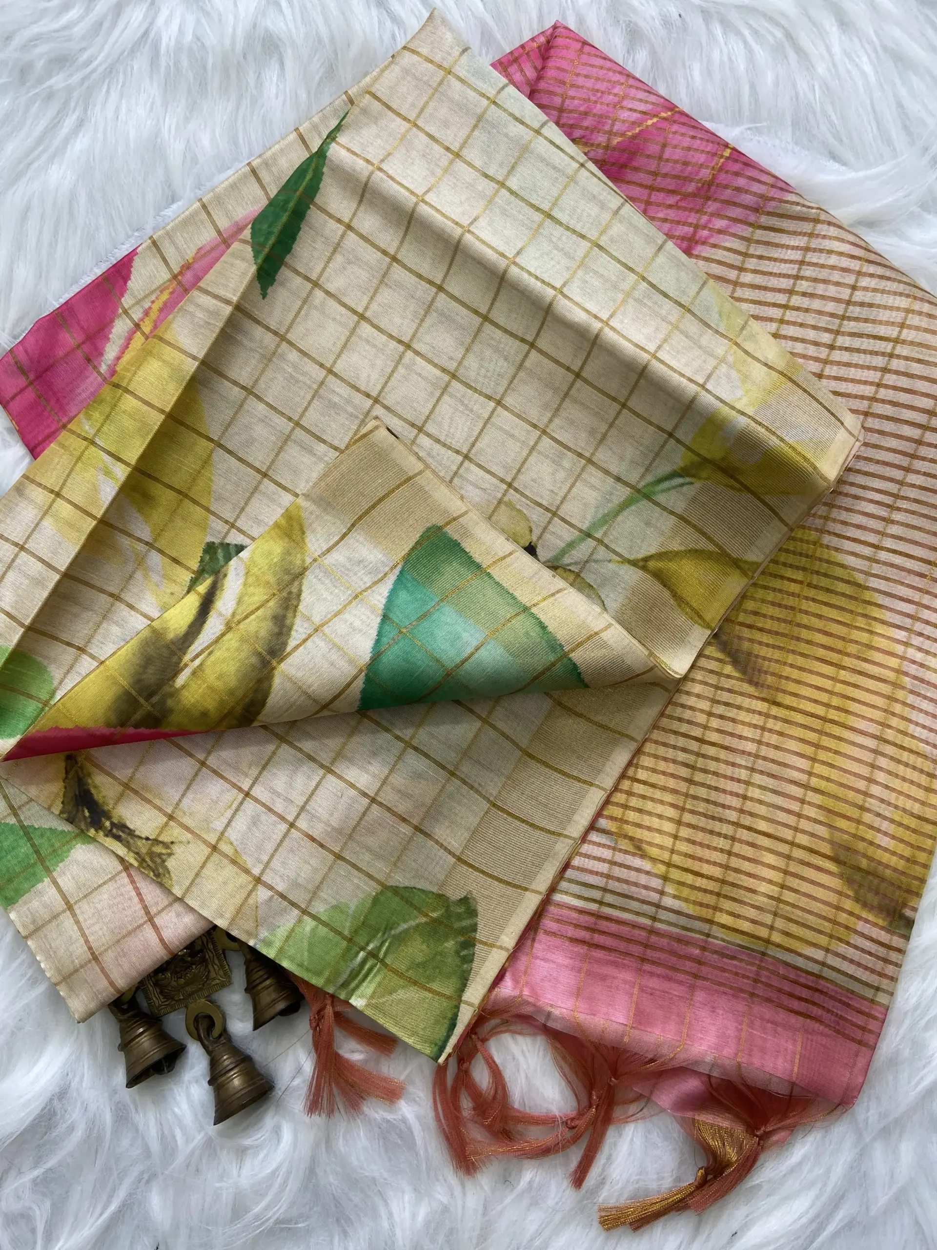 Buy Tussar Silk Floral Printed Saree