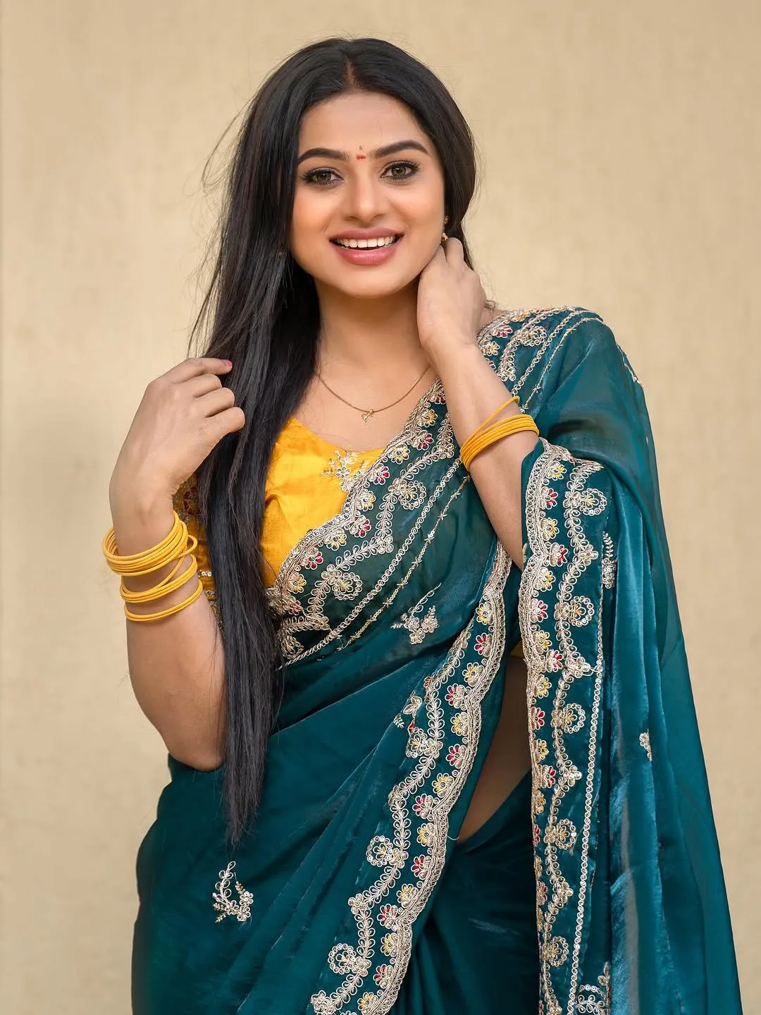 Diwali Festival Embroidery Border Saree