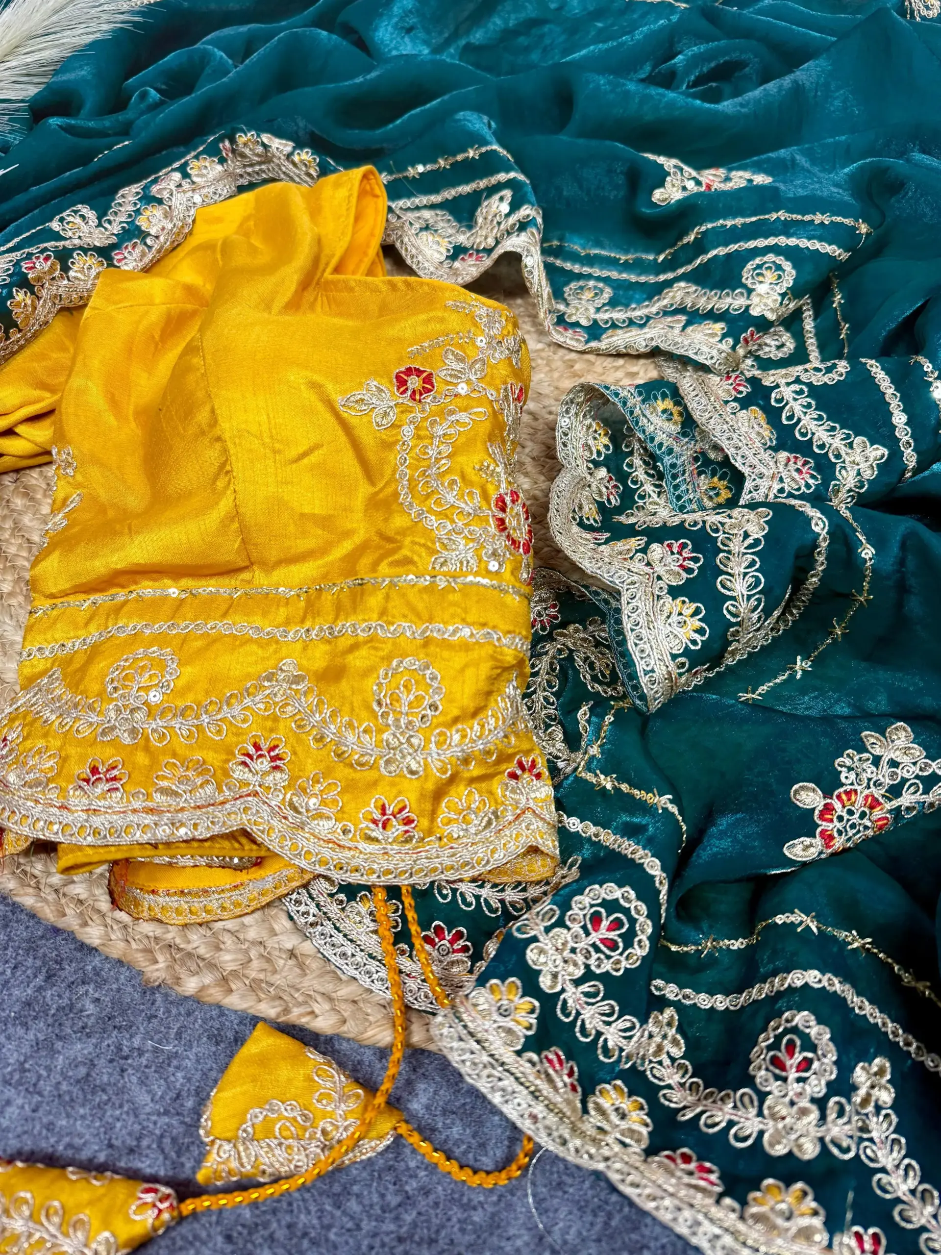 Diwali Festival Embroidery Border Saree