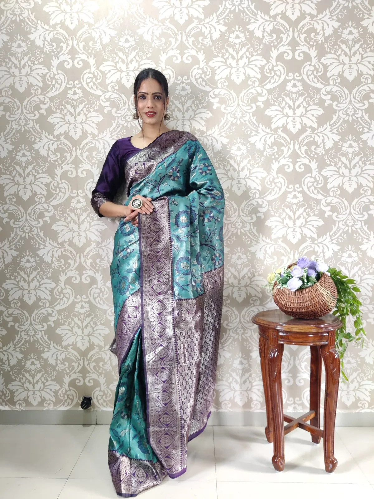 Diwali Festival Readymade Banarasi Saree