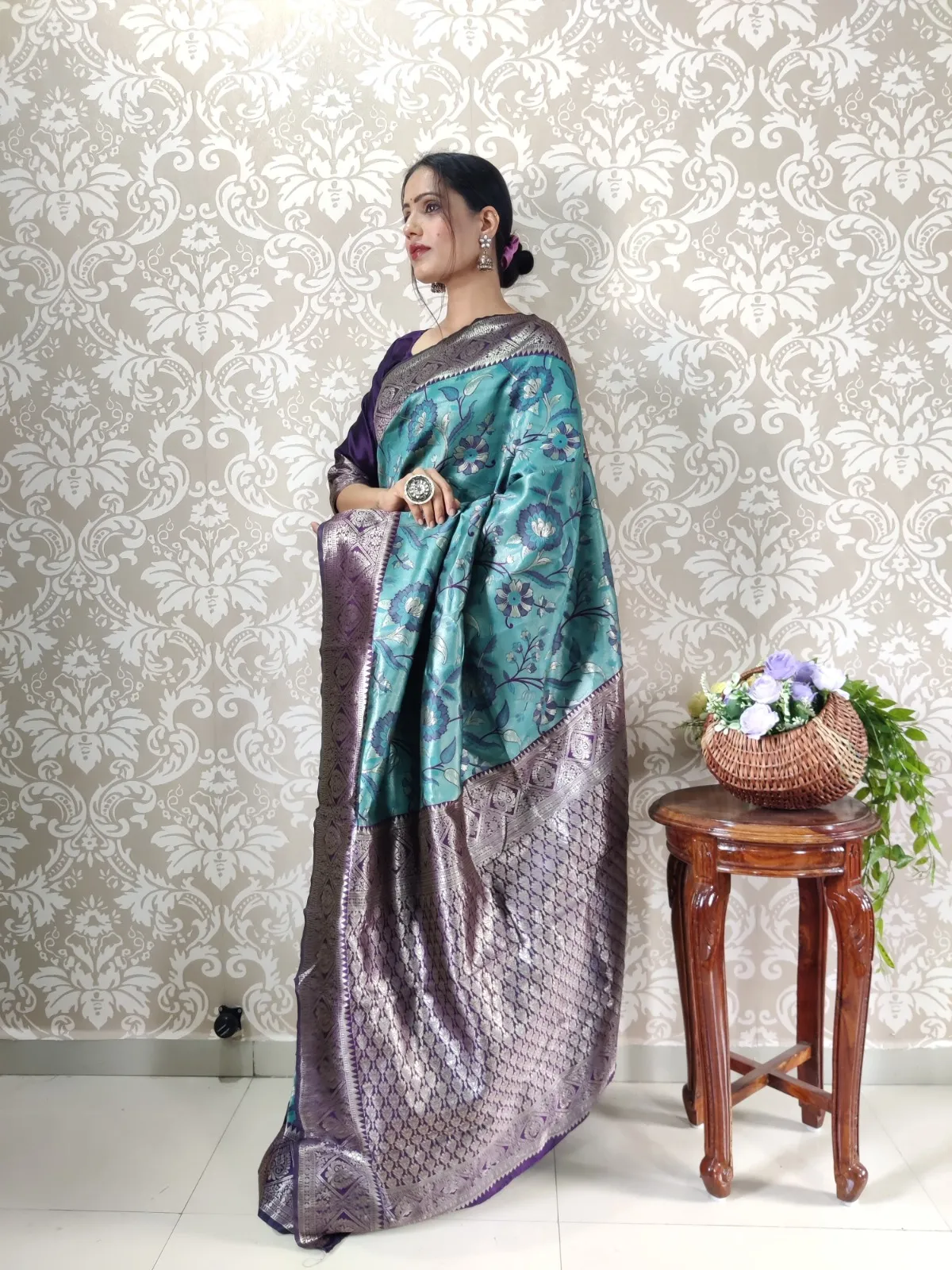 Diwali Festival Readymade Banarasi Saree