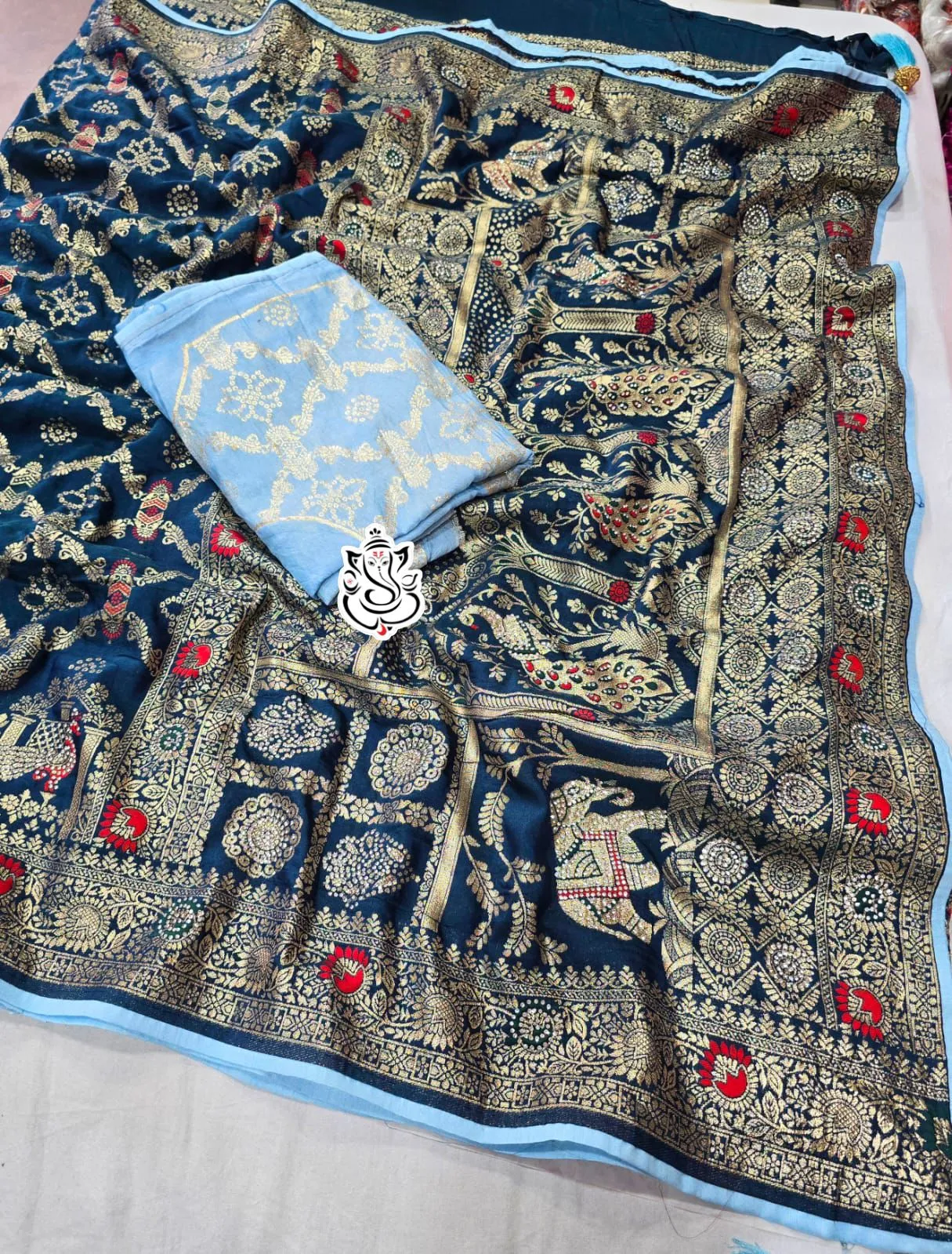 Diwali Pooja Wear Minakari Saree