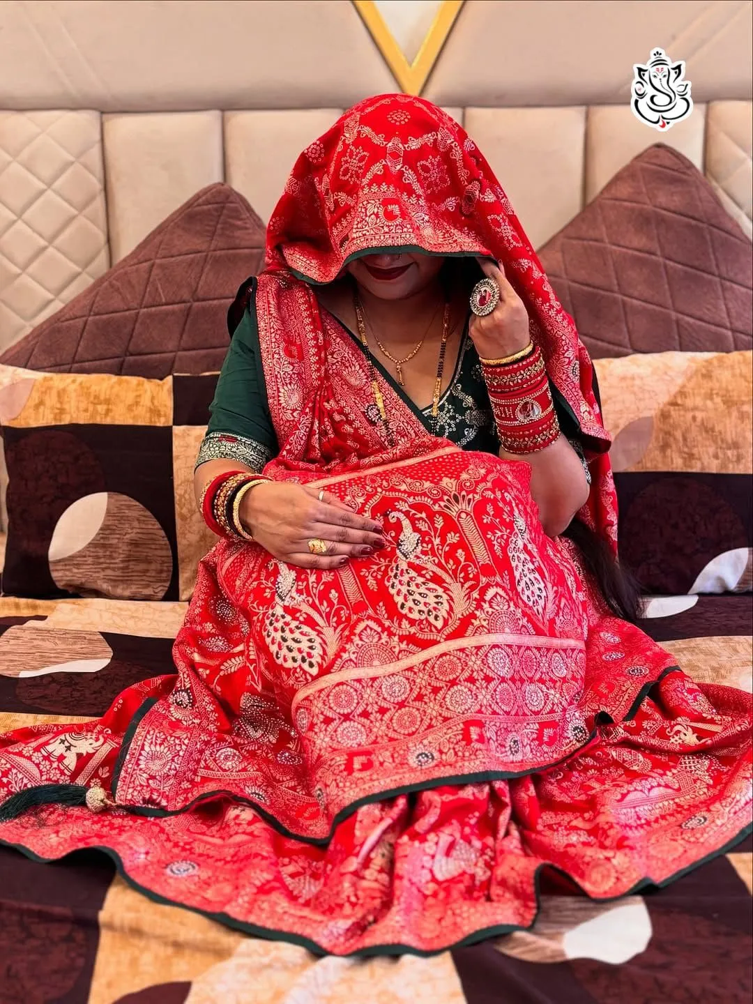 Diwali Pooja Wear Minakari Saree