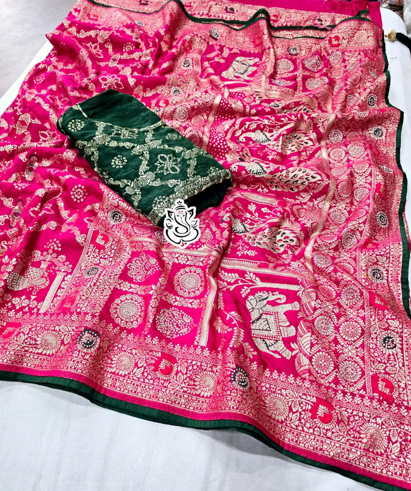 Diwali Pooja Wear Minakari Saree