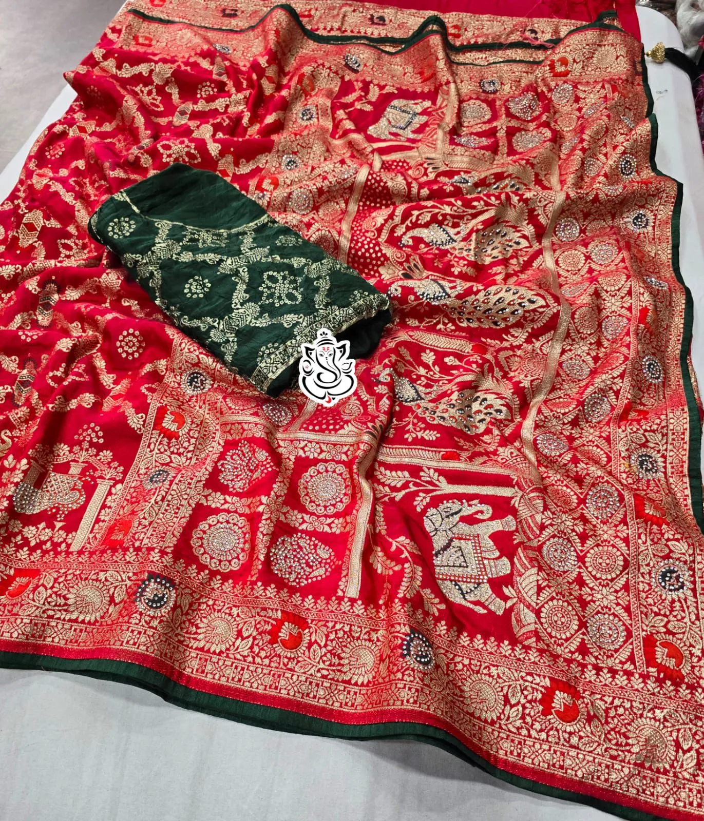 Diwali Pooja Wear Minakari Saree