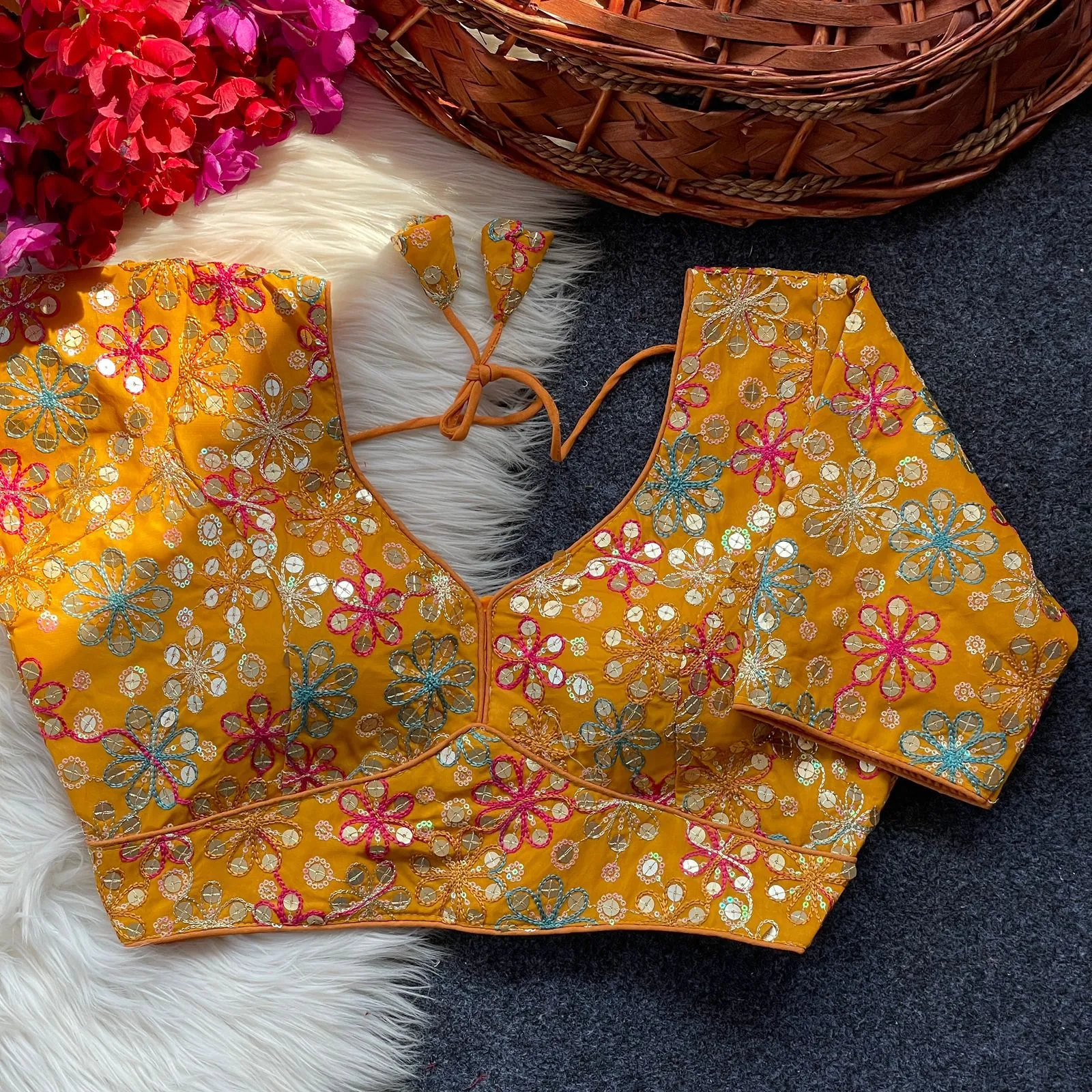 Diwali Special Georgette Readymade Blouse