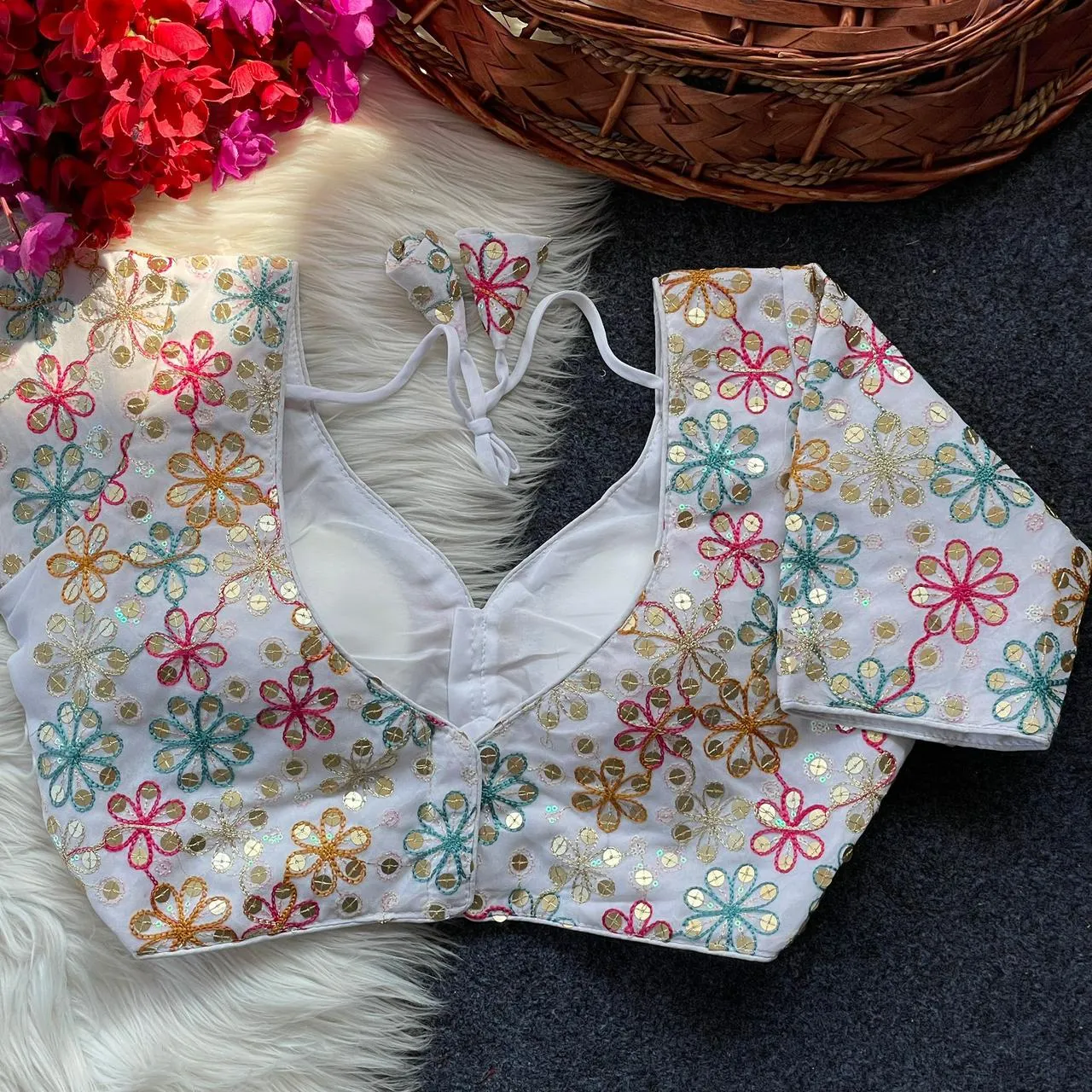 Diwali Special Georgette Readymade Blouse
