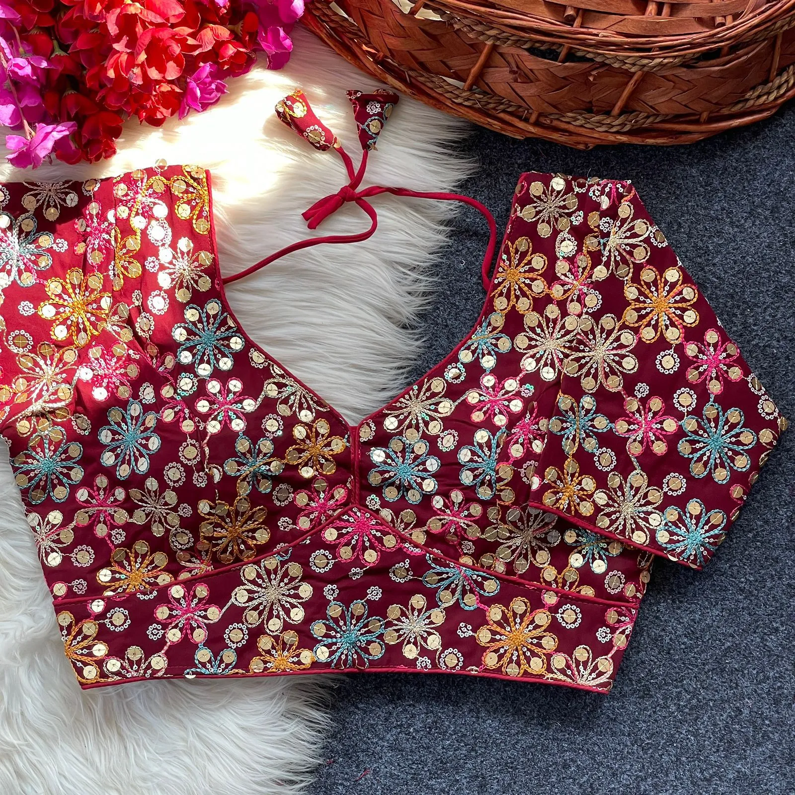 Diwali Special Georgette Readymade Blouse