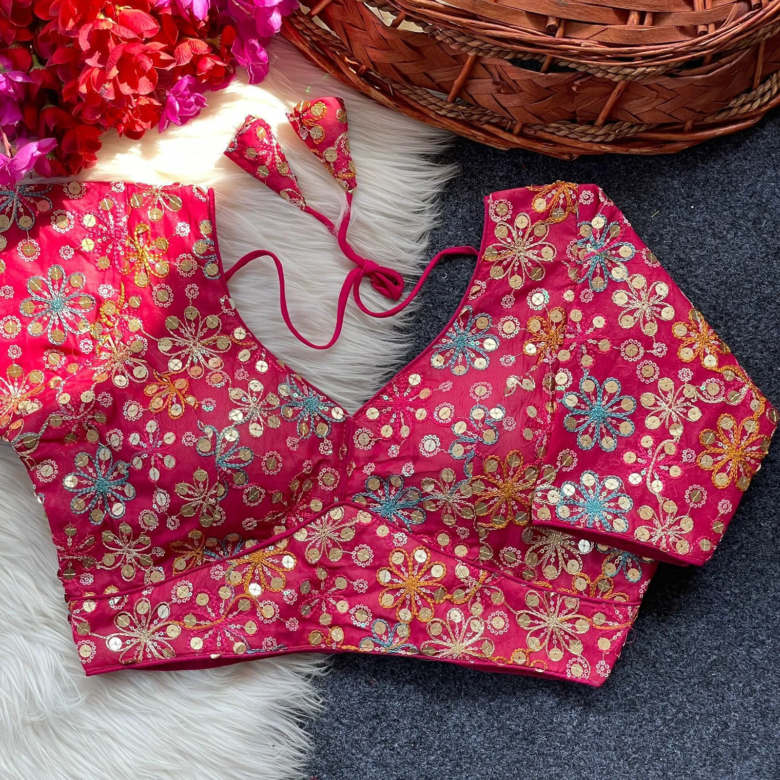 Diwali Special Georgette Readymade Blouse