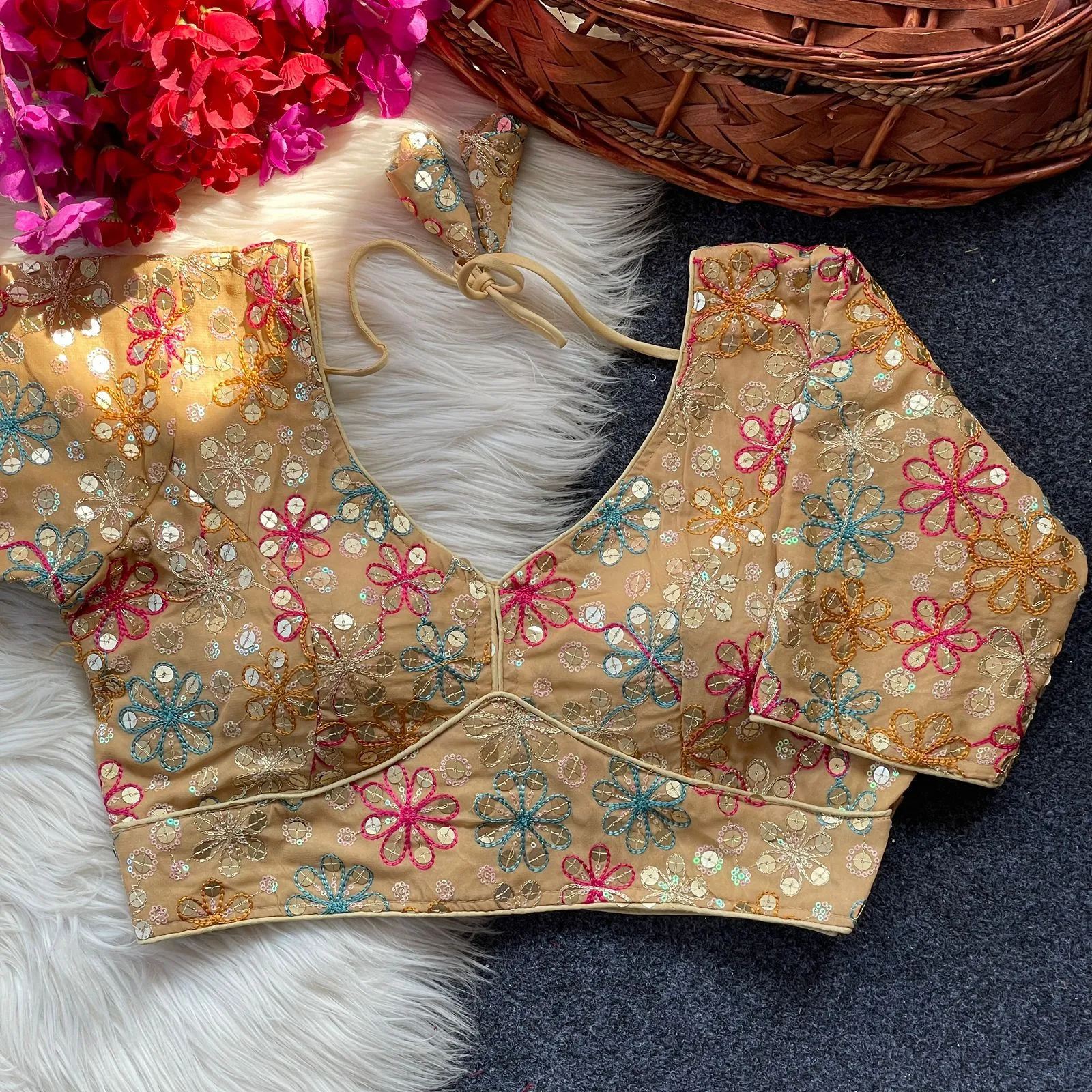 Diwali Special Georgette Readymade Blouse