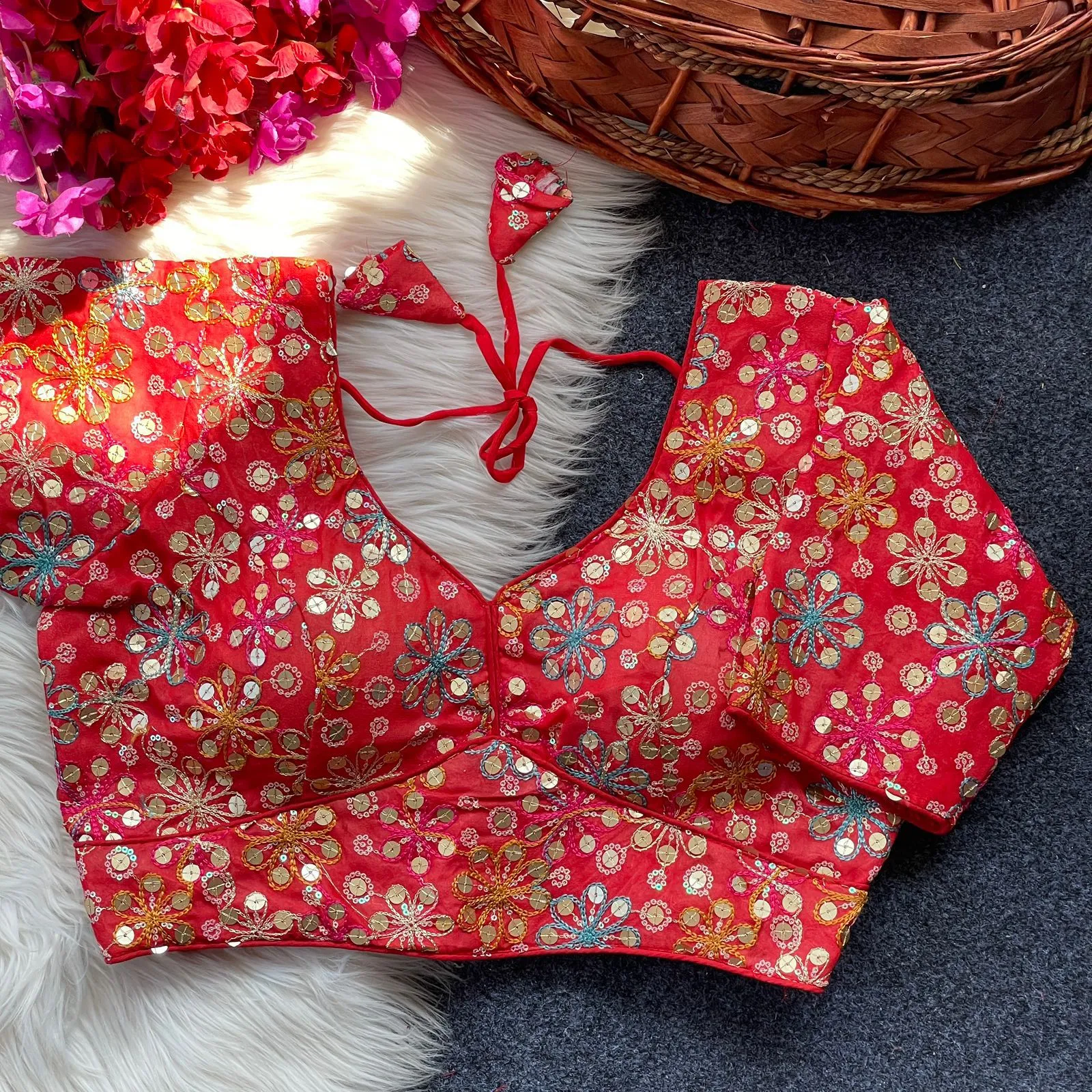 Diwali Special Georgette Readymade Blouse