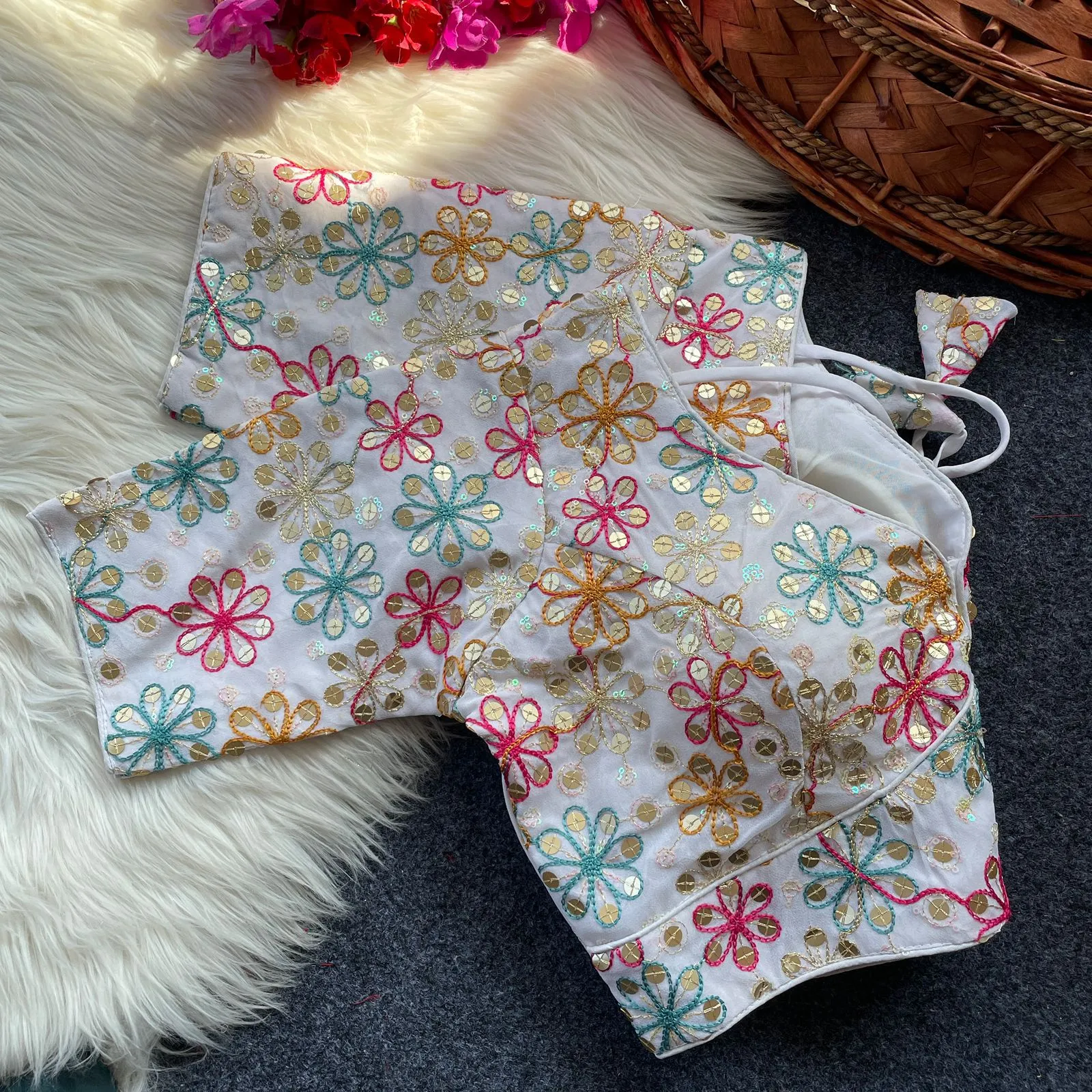 Diwali Special Georgette Readymade Blouse