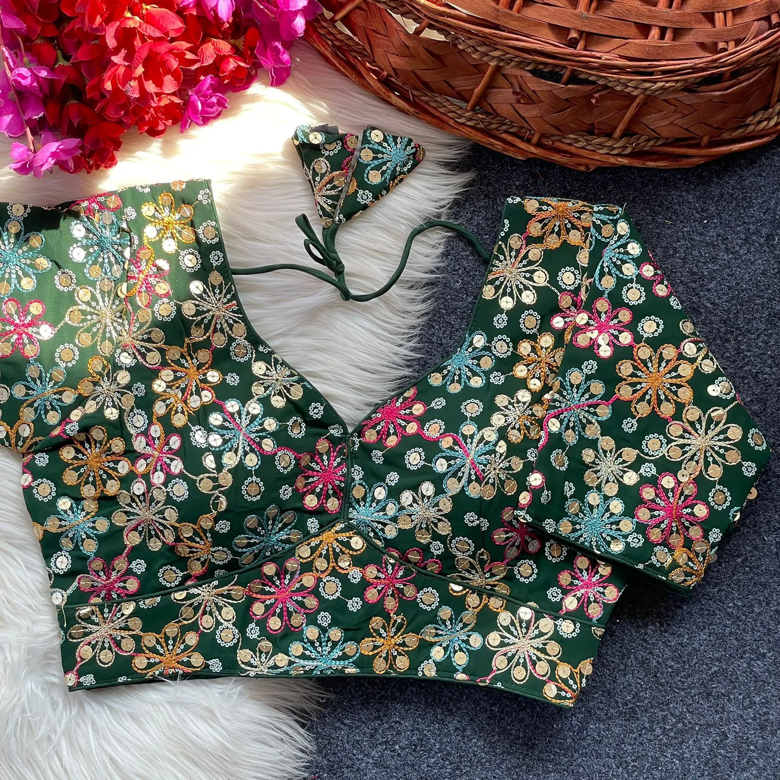 Diwali Special Georgette Readymade Blouse