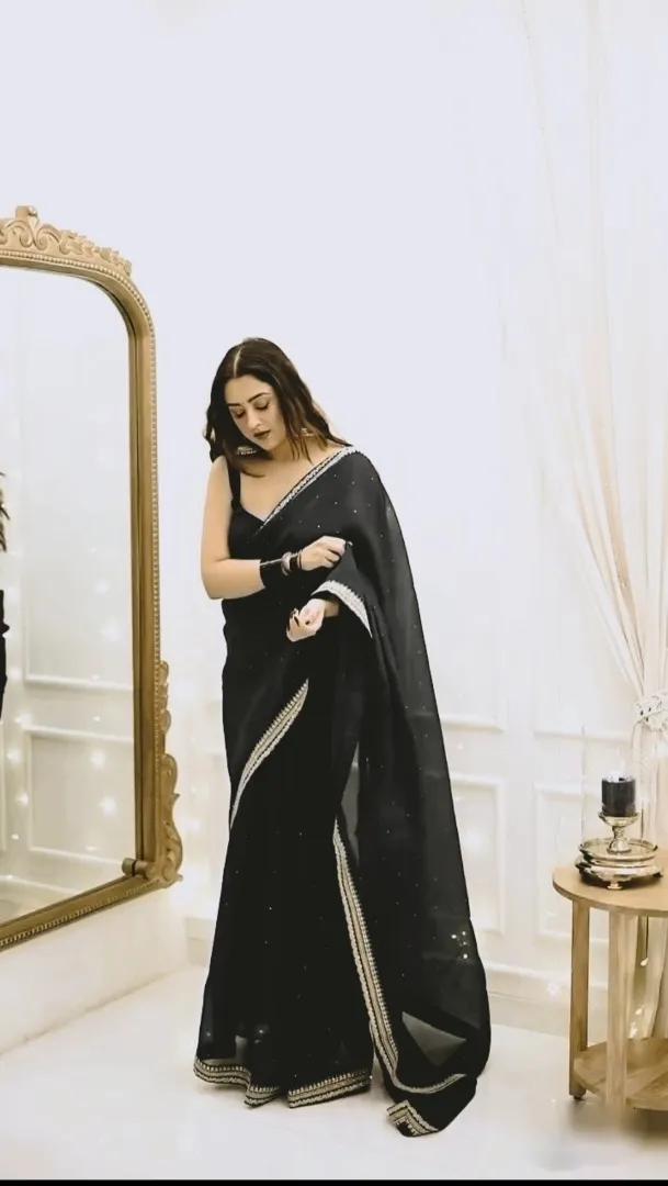 Diwali Wear Organza Border Readymade Saree