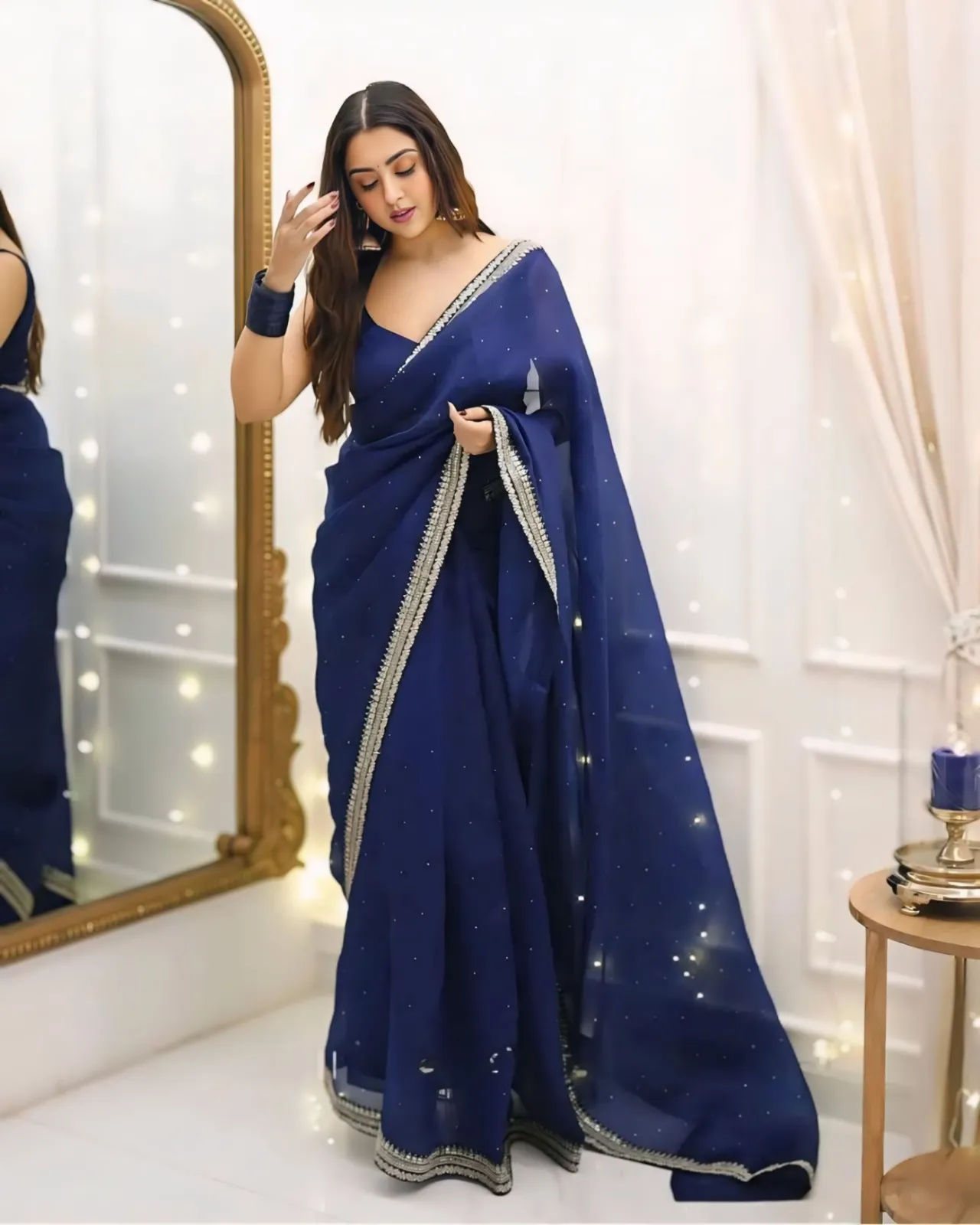 Diwali Wear Organza Border Readymade Saree