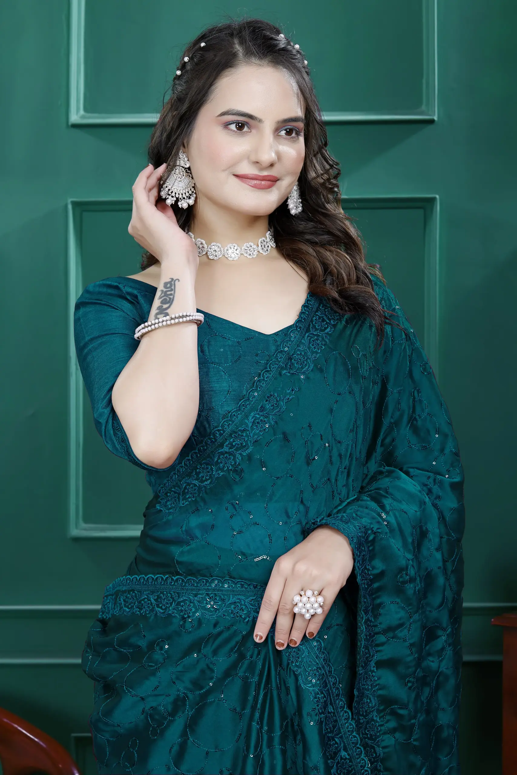 Diwali Wear Ready to Wear Saree with Heavy Embroidery