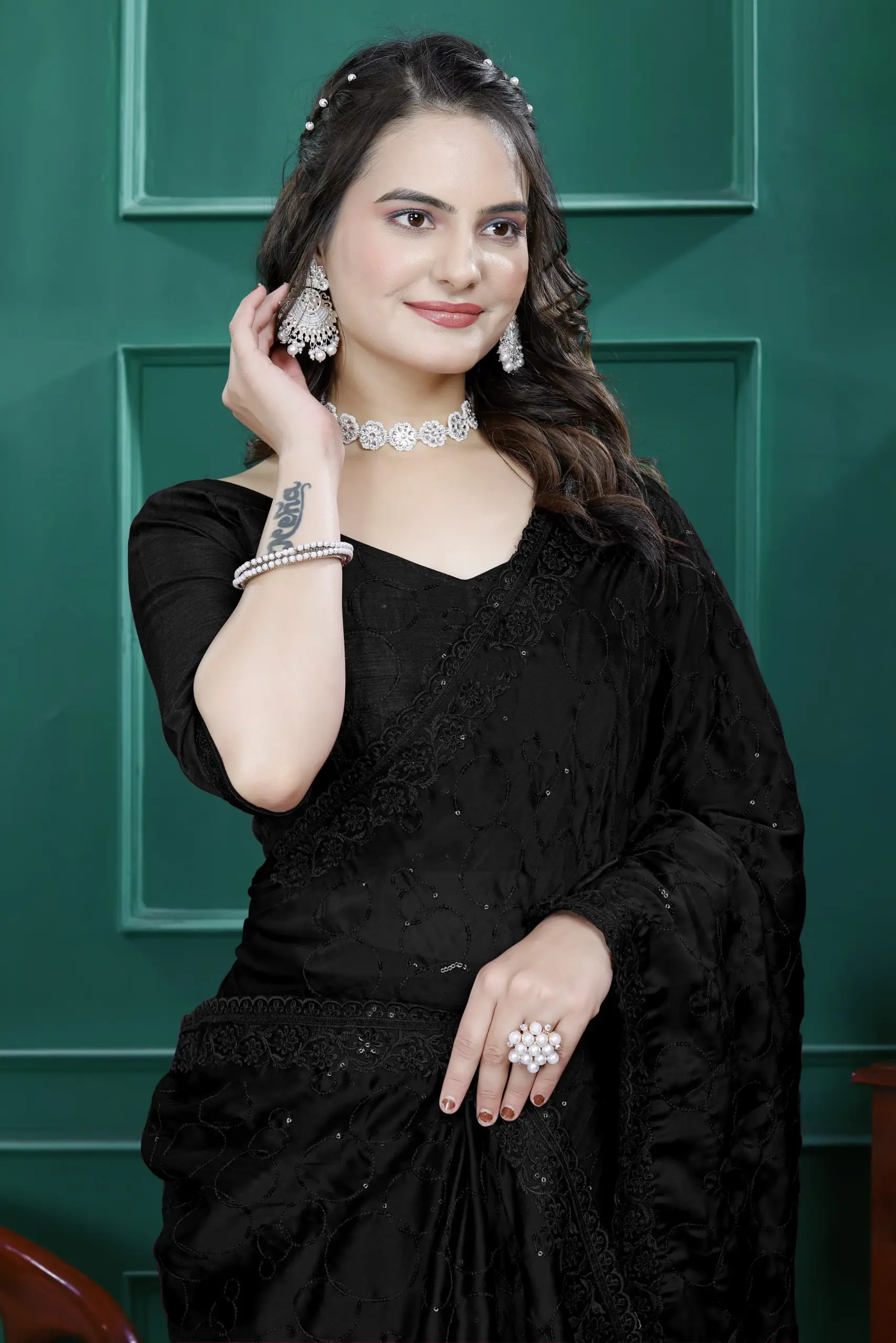 Diwali Wear Ready to Wear Saree with Heavy Embroidery
