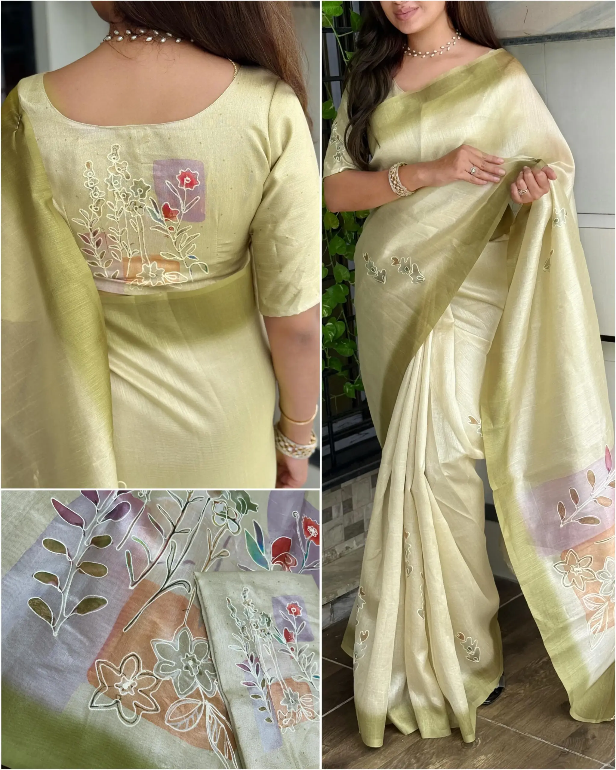 Festival Wear Linen Cotton Sarees