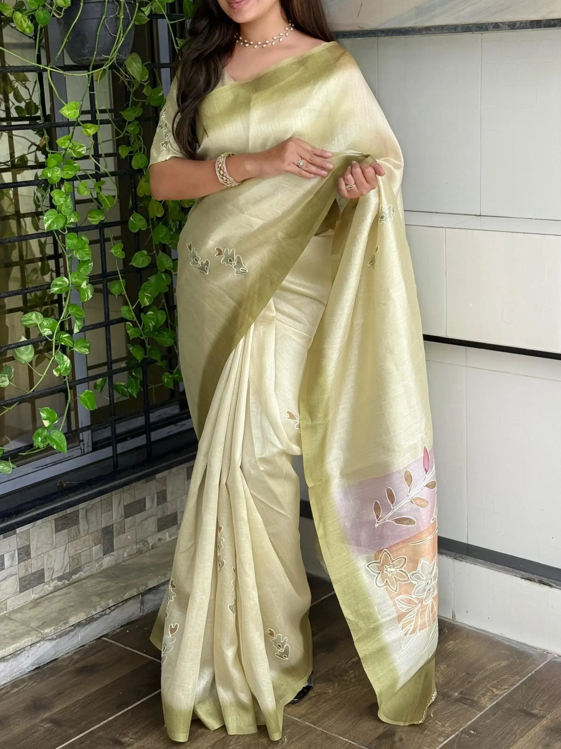 Festival Wear Linen Cotton Sarees