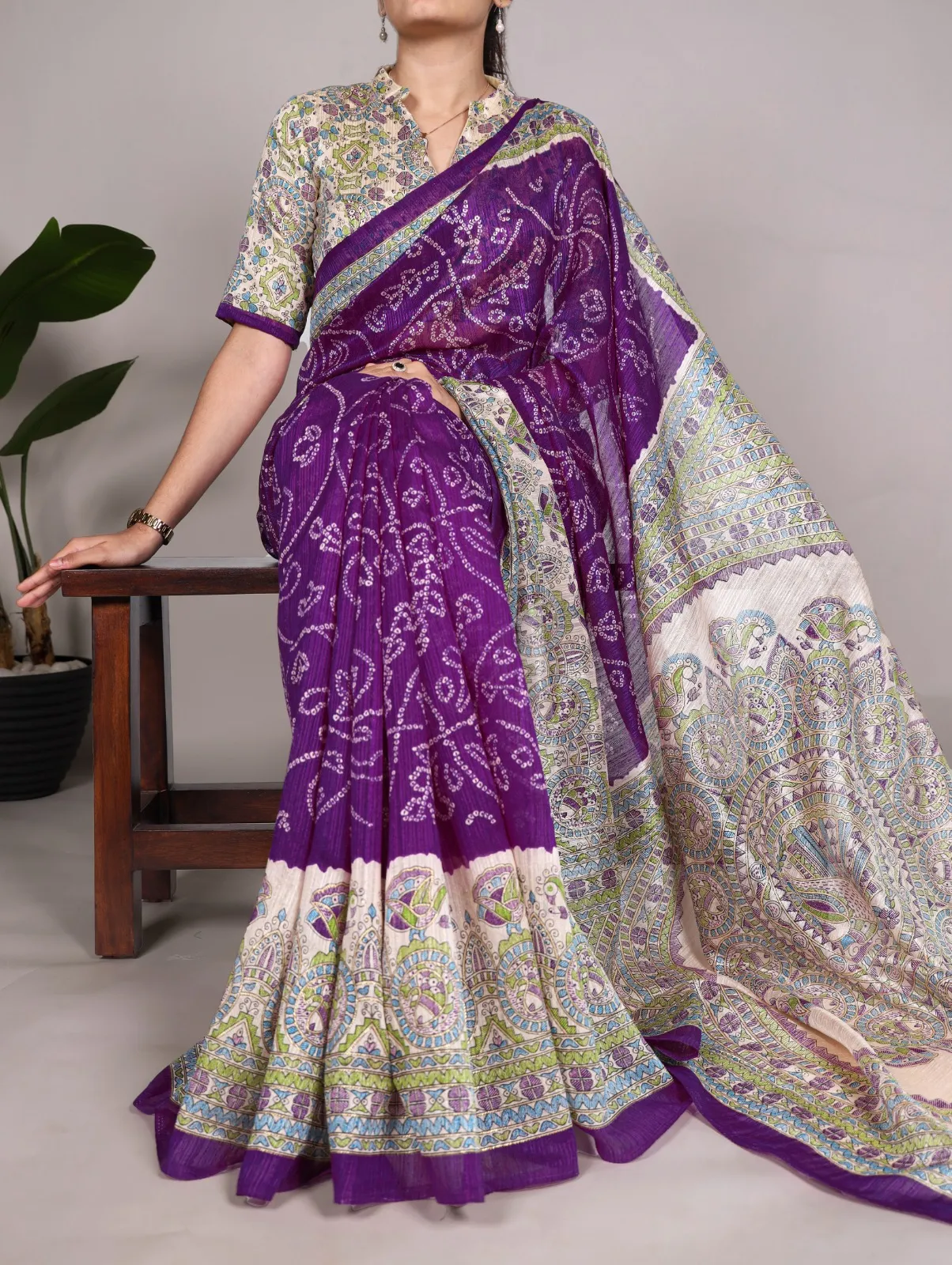 Festive Special Bandhni Printed Silk Saree