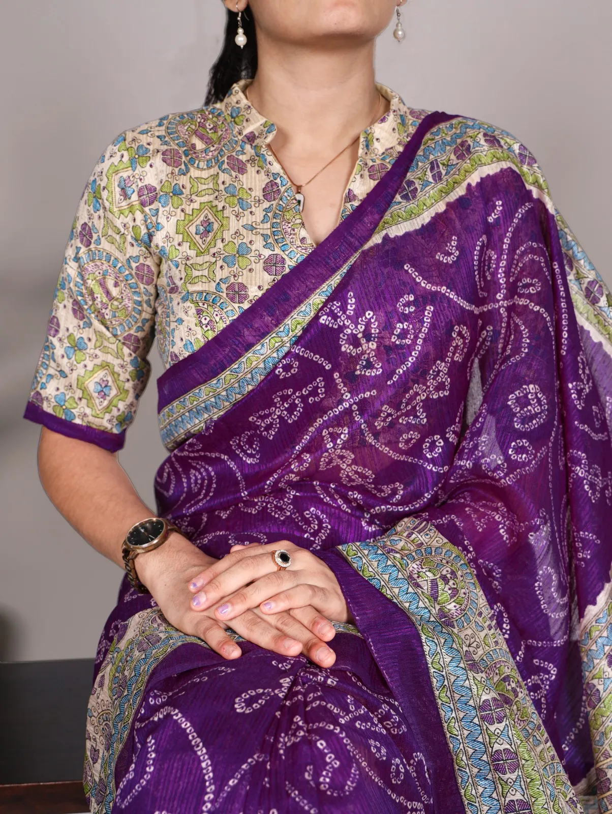 Festive Special Bandhni Printed Silk Saree