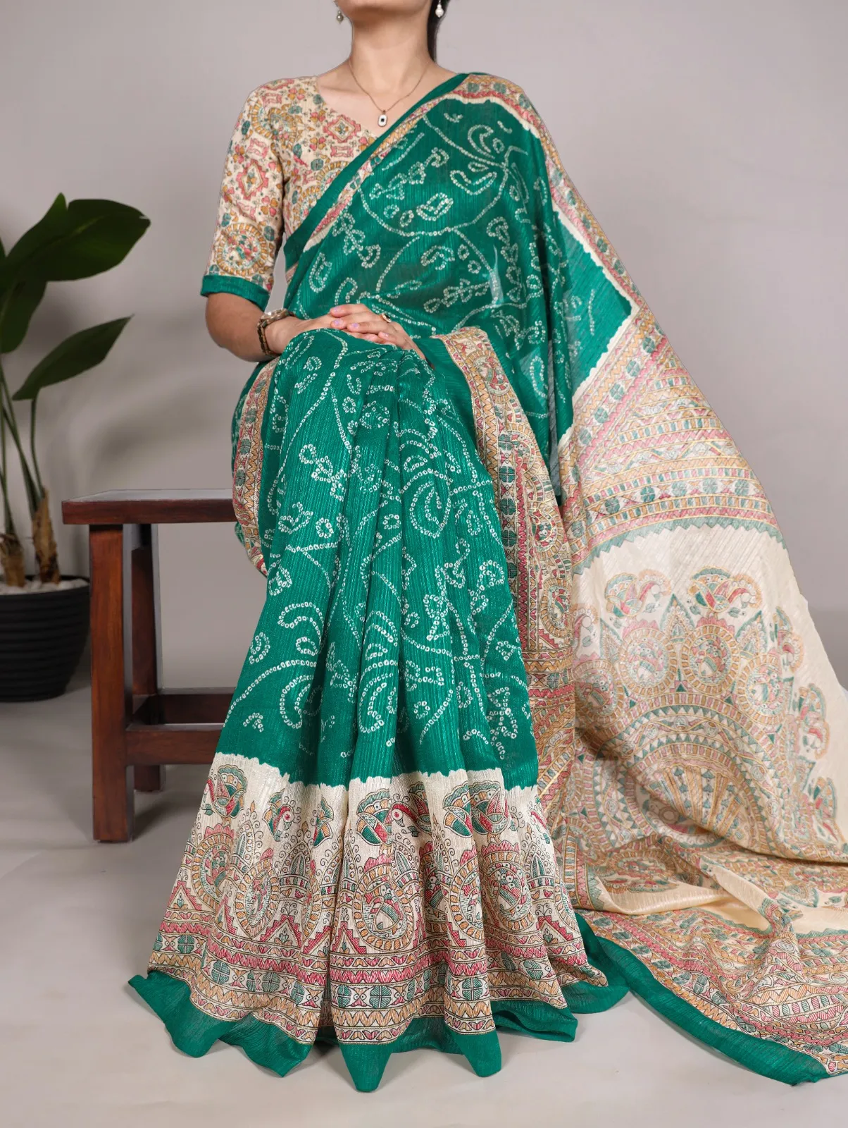 Festive Special Bandhni Printed Silk Saree