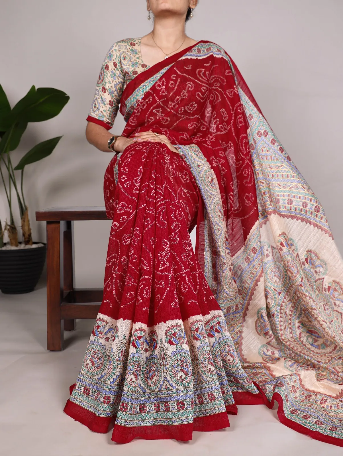 Festive Special Bandhni Printed Silk Saree