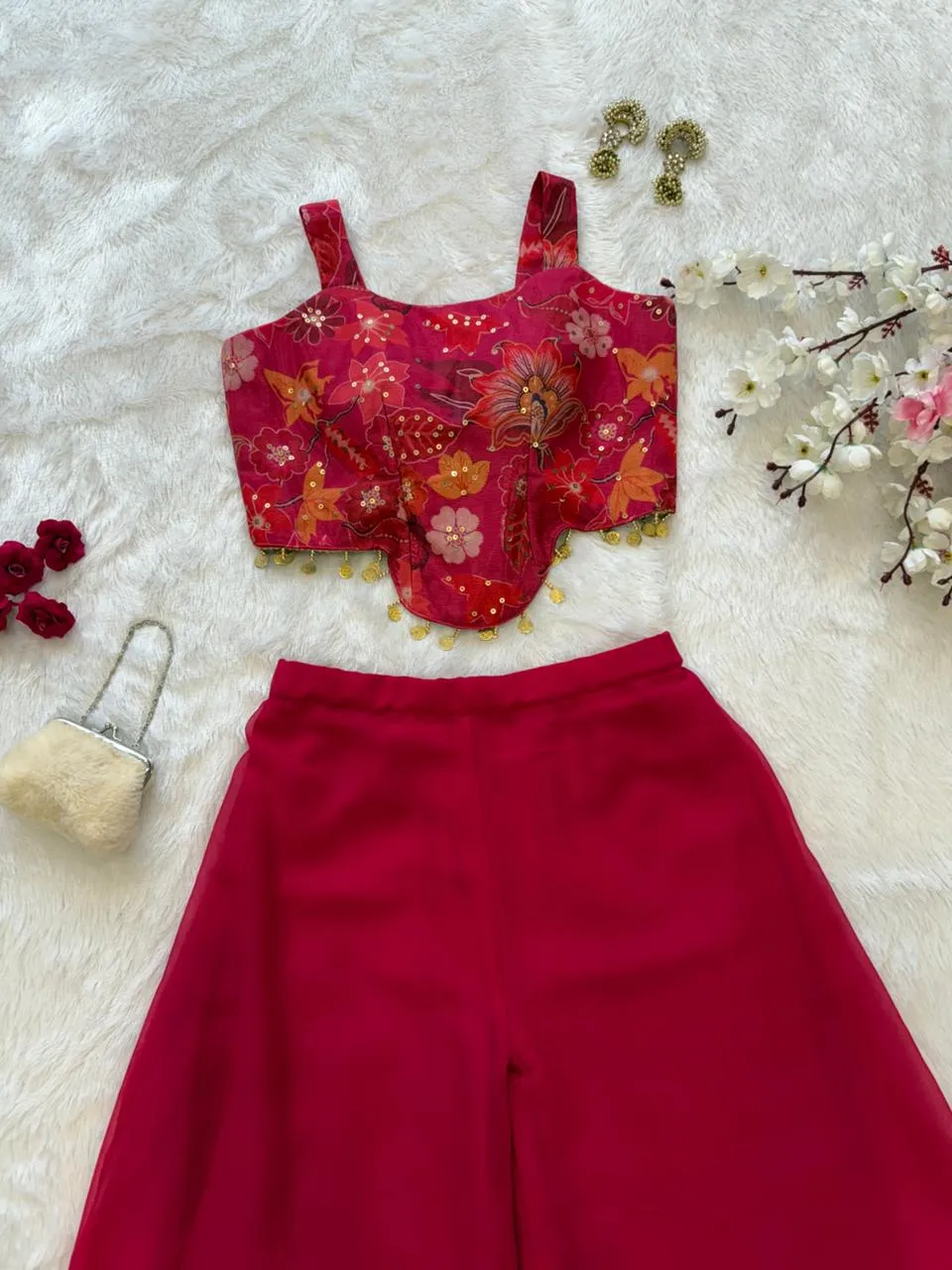 Festive Special Croptop with Plazzo