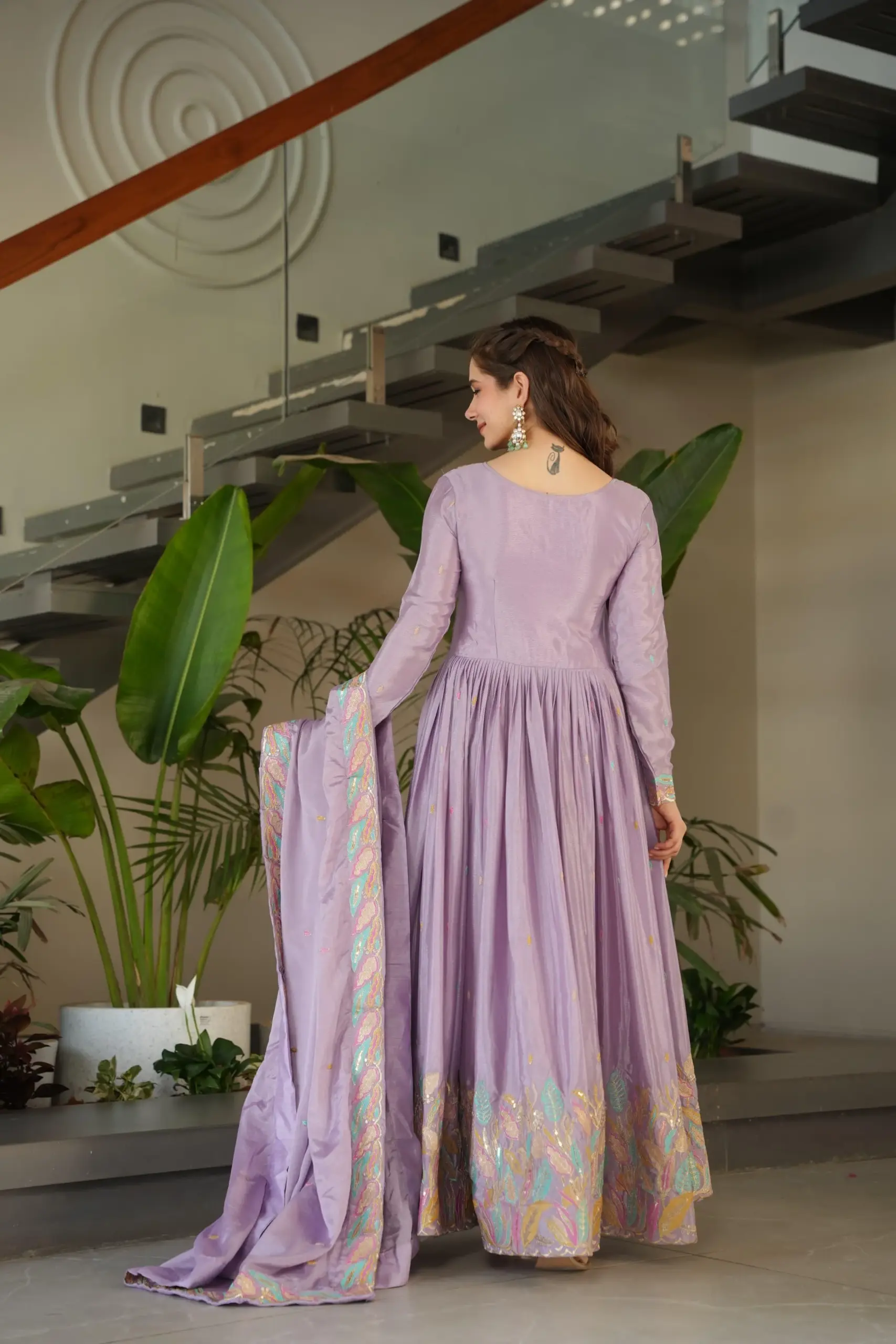 Festive Special Readymade Gown with Dupatta
