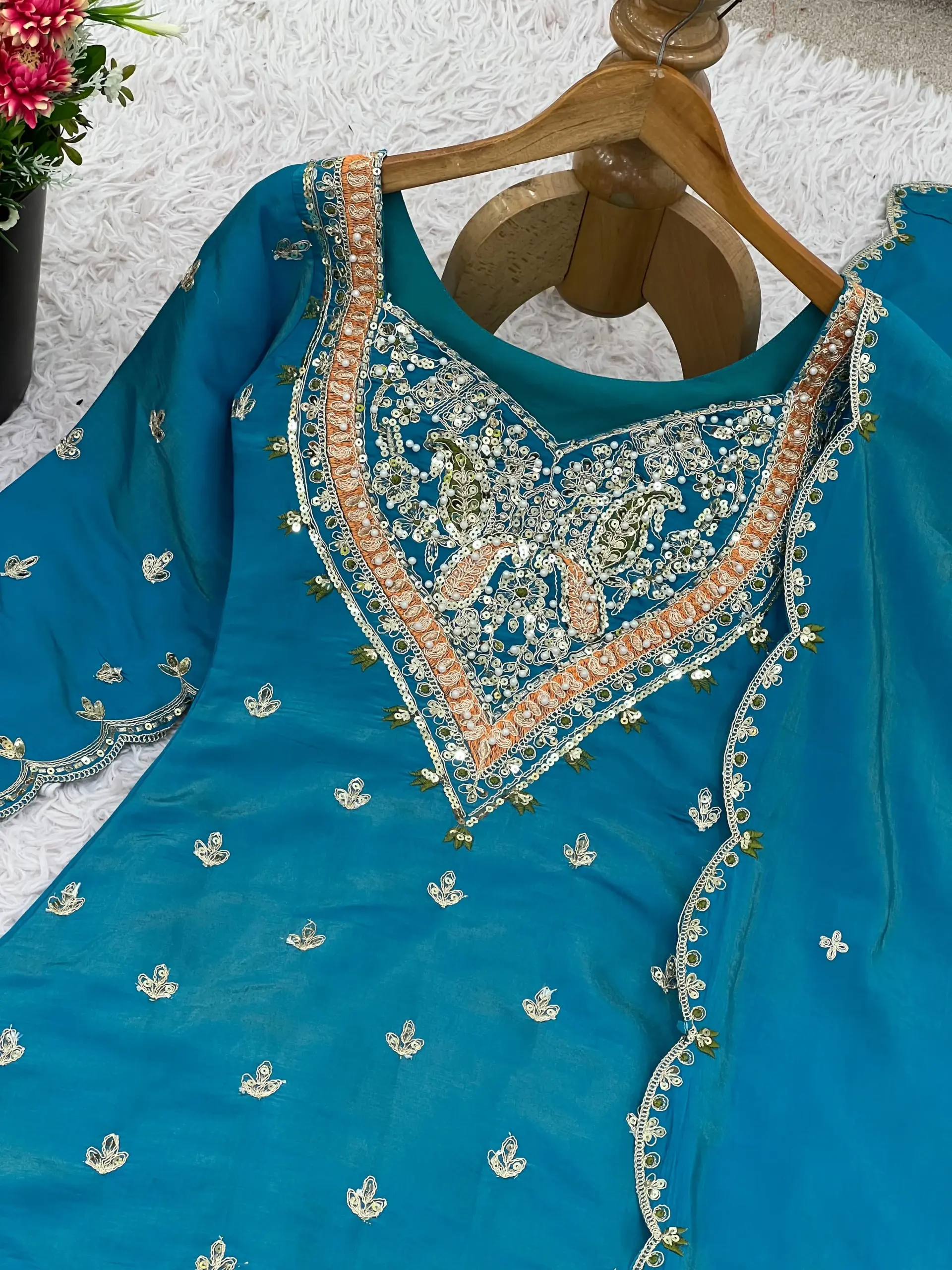 Festive Wear Bollywood Style Short Top with Flair palazzo