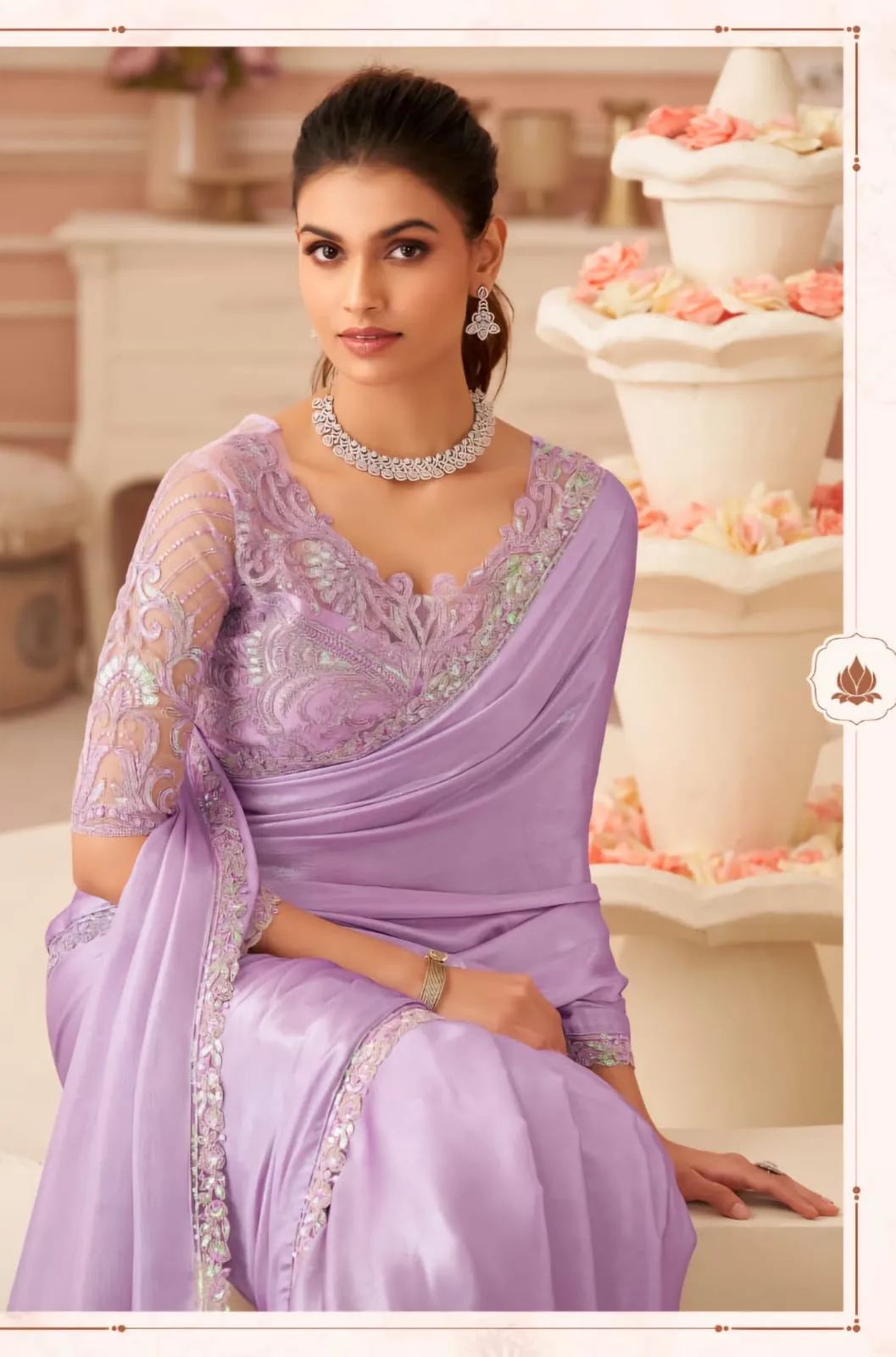 Festive Wear Chiffon Saree with Blouse