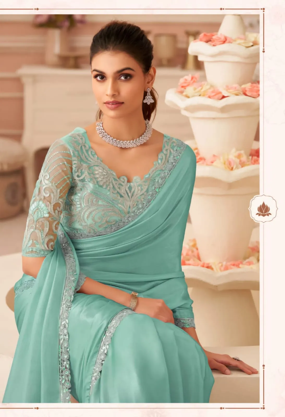 Festive Wear Chiffon Saree with Blouse