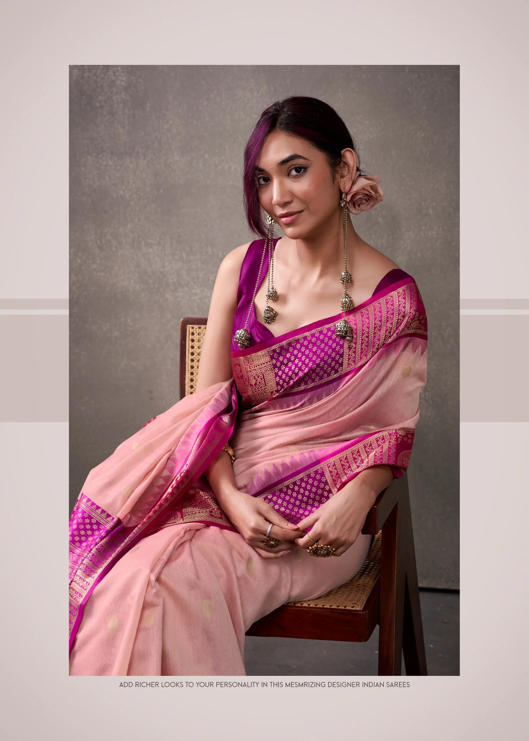 Festive Wear Cotton Silk Saree with Rainbow Border
